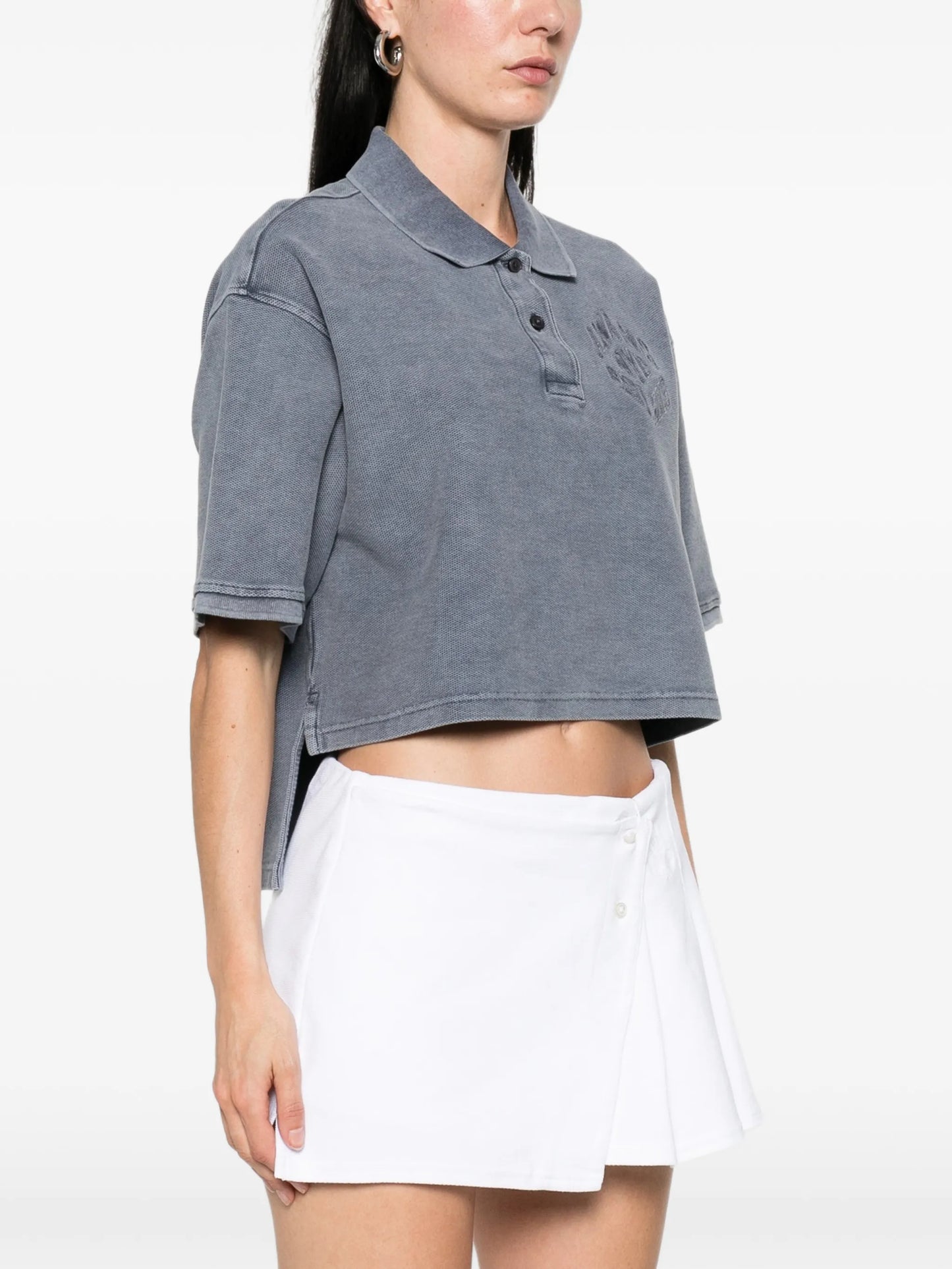 high-low polo top
