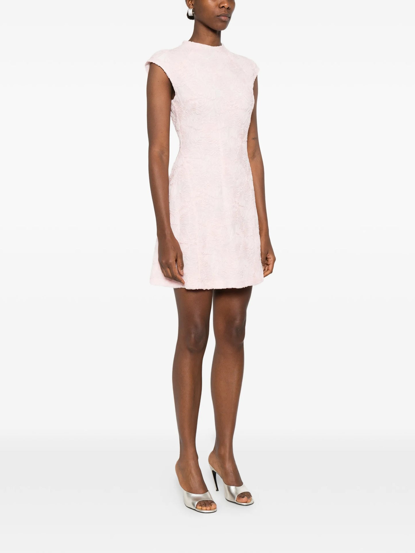 floral-motif mini dress