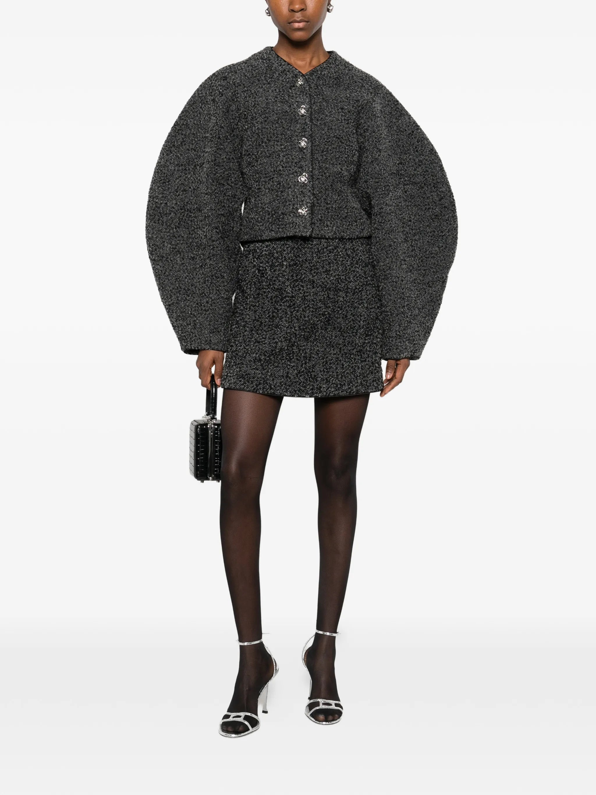 bouclé mini skirt