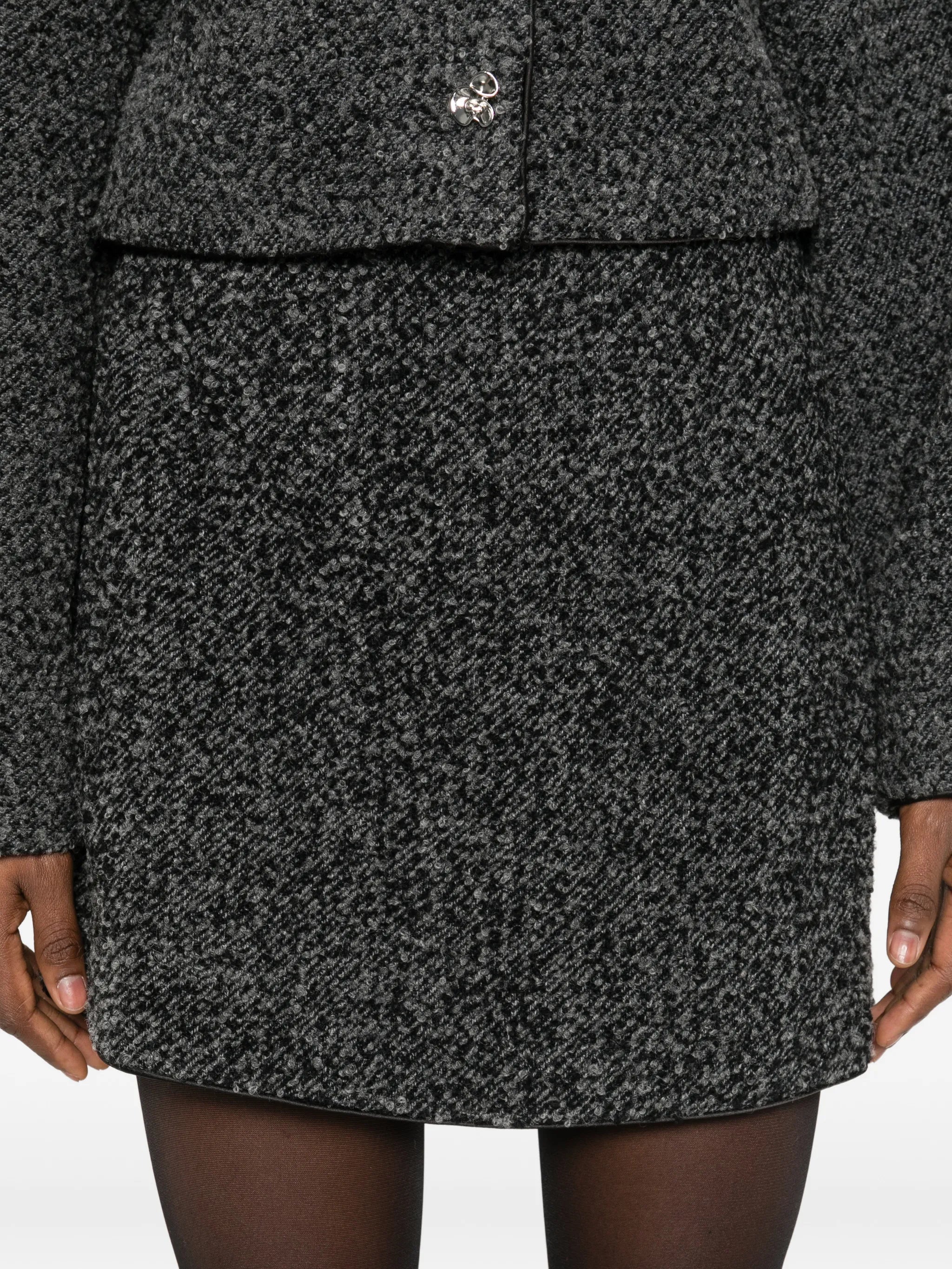 bouclé mini skirt
