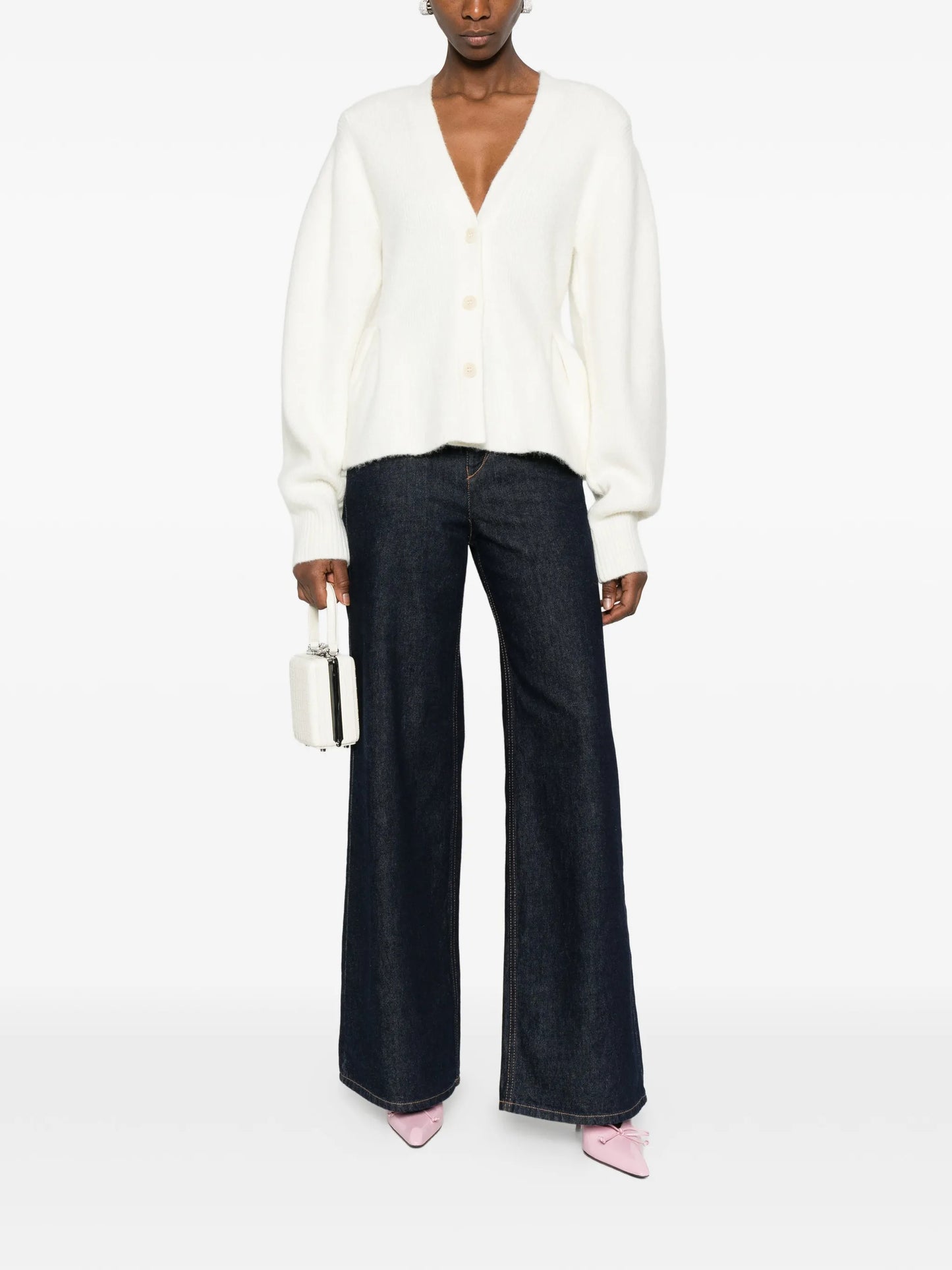 peplum V-neck cardigan