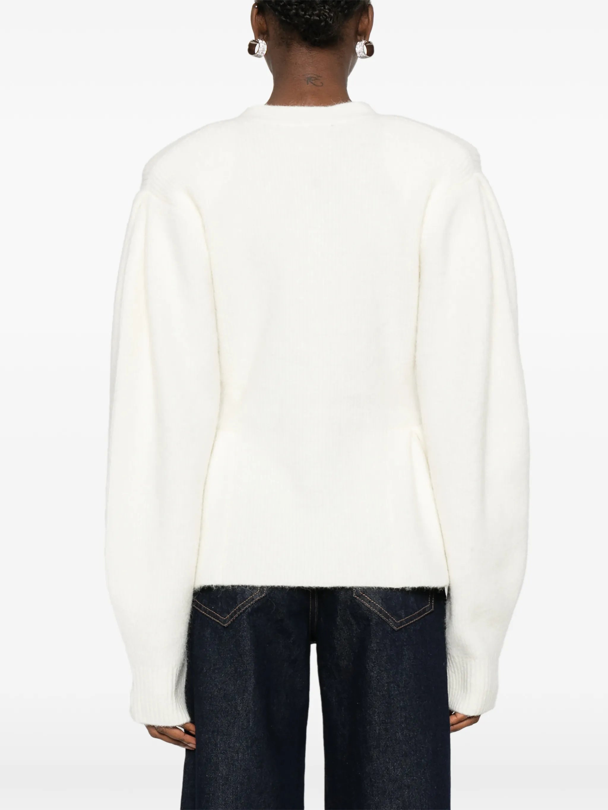 peplum V-neck cardigan