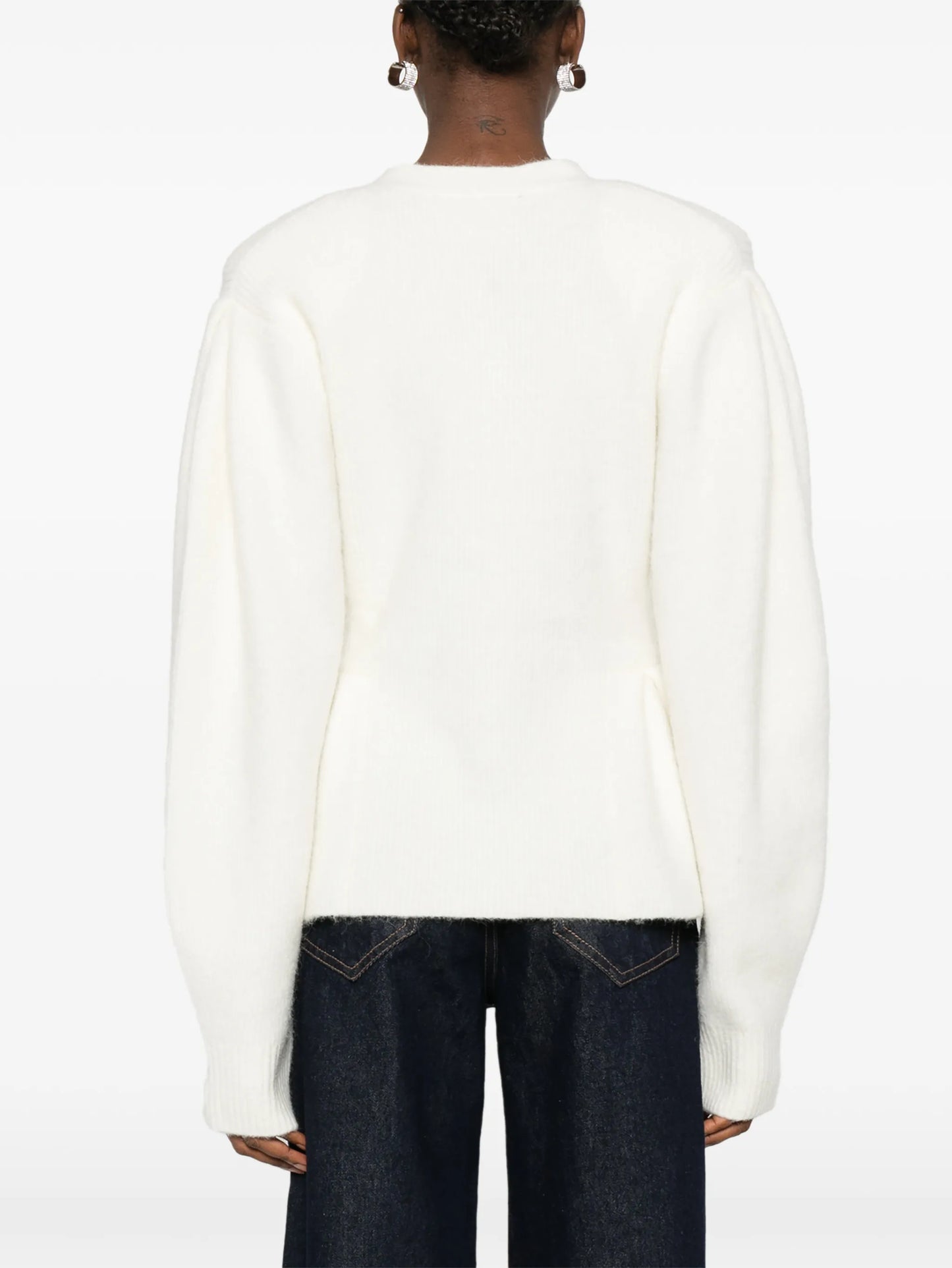 peplum V-neck cardigan