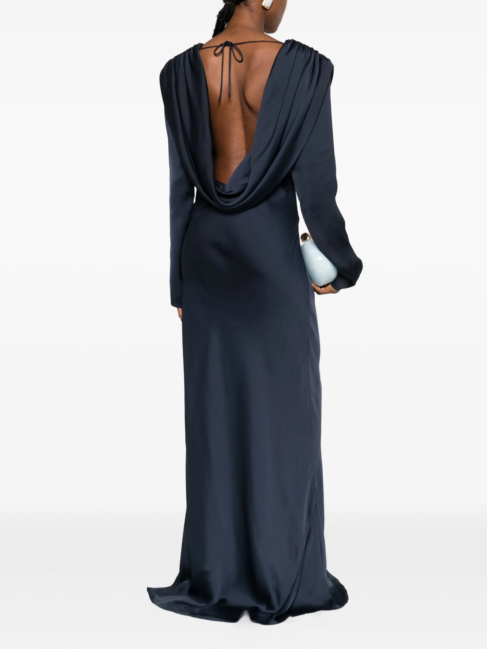 cowl-neck tie maxi dress