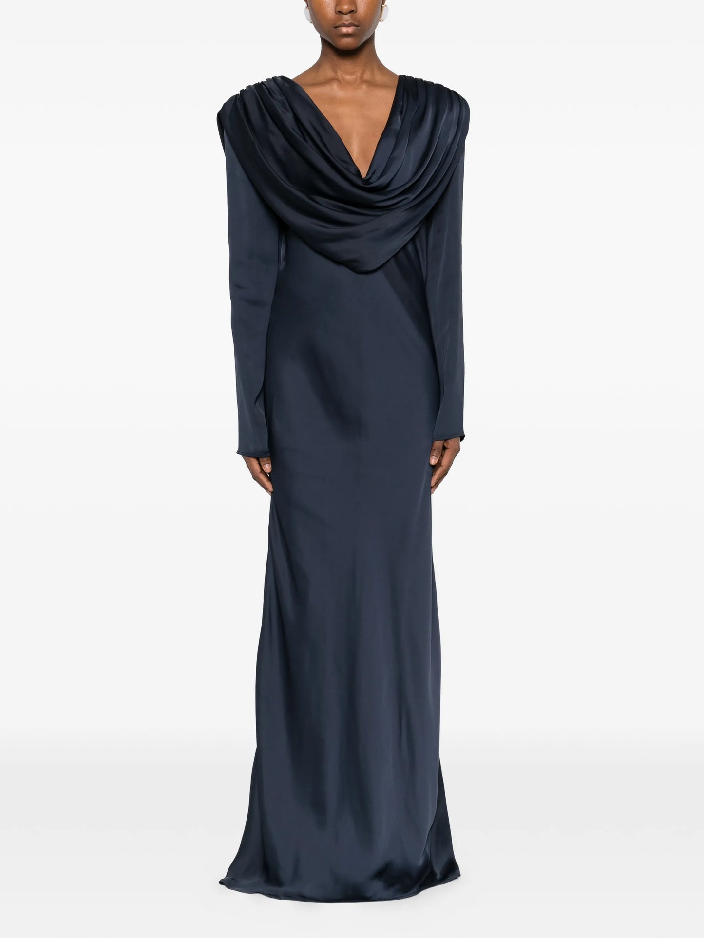 cowl-neck tie maxi dress