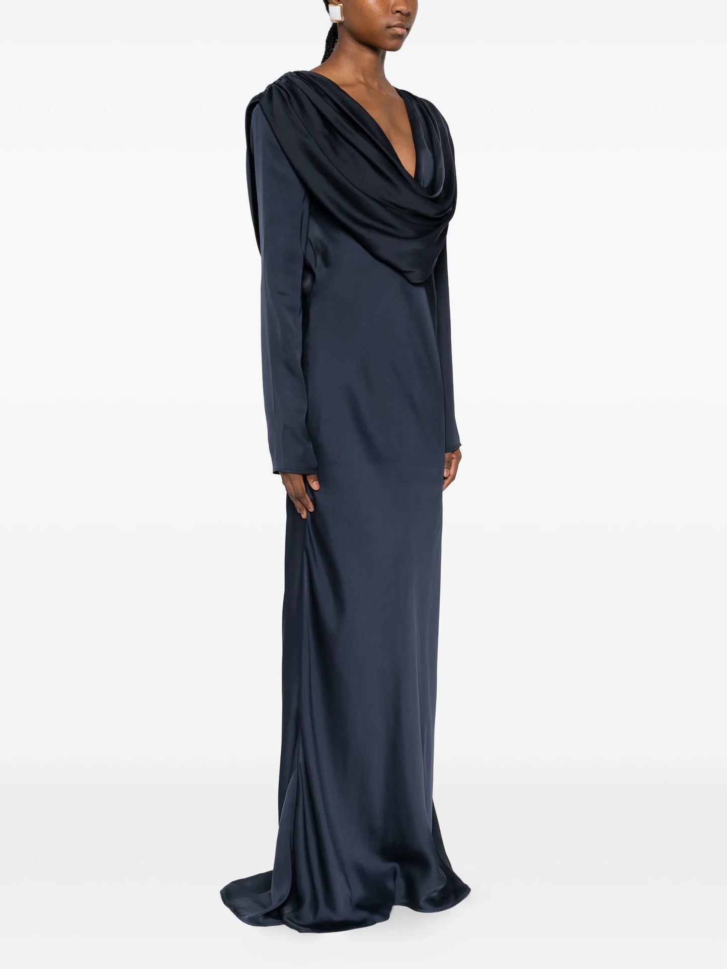 cowl-neck tie maxi dress