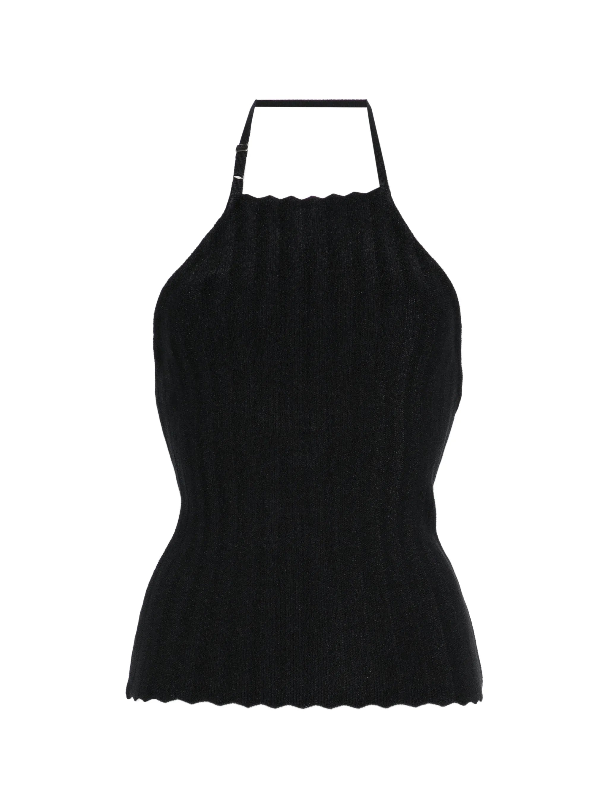 The Tablier scalloped halter top