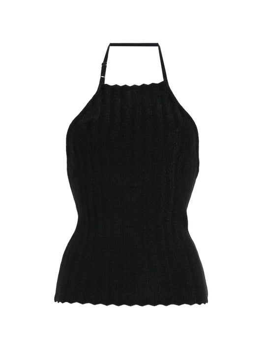 The Tablier scalloped halter top