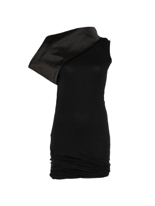 drape-neck mini dress
