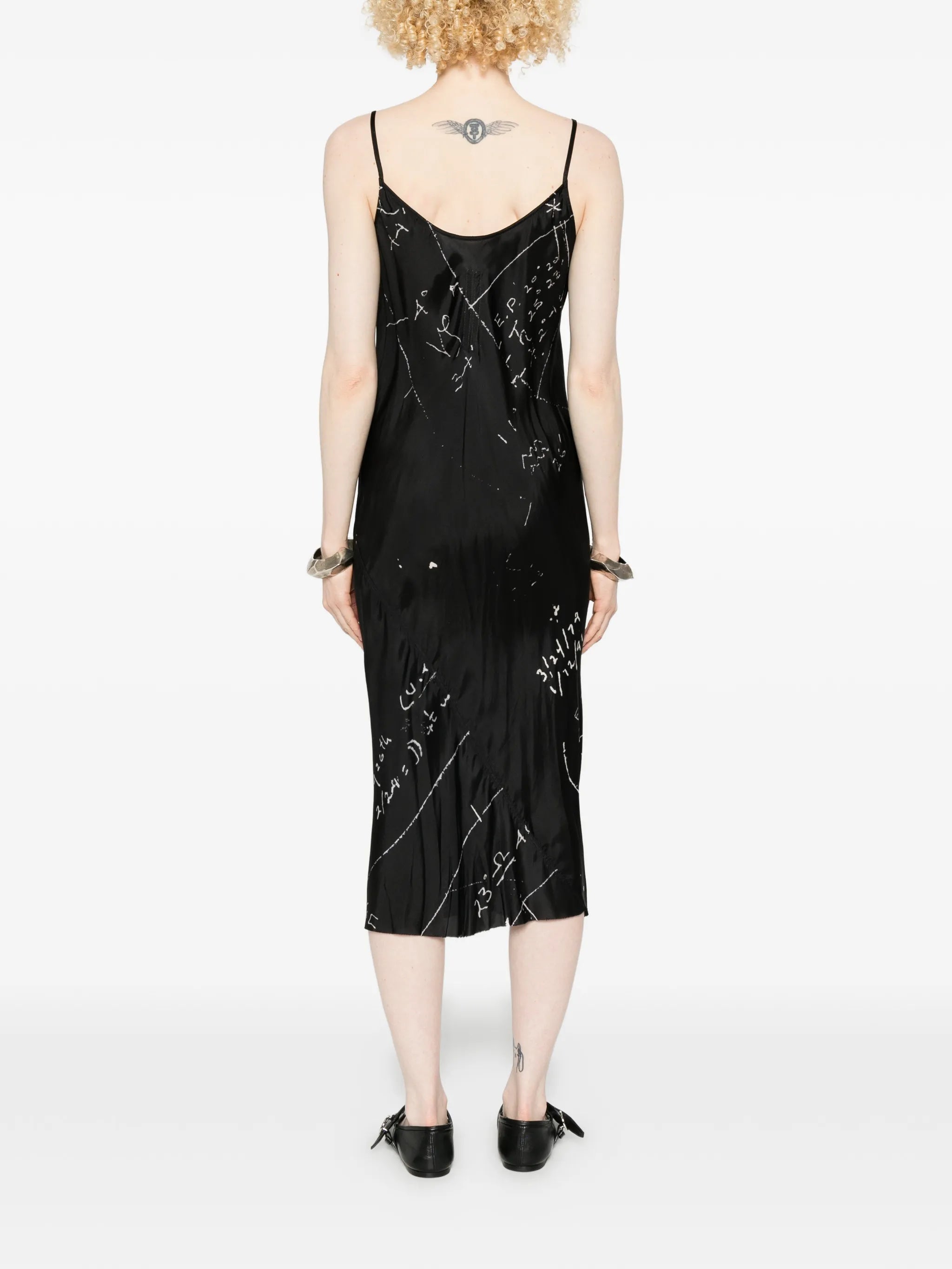 printed slip midi dress