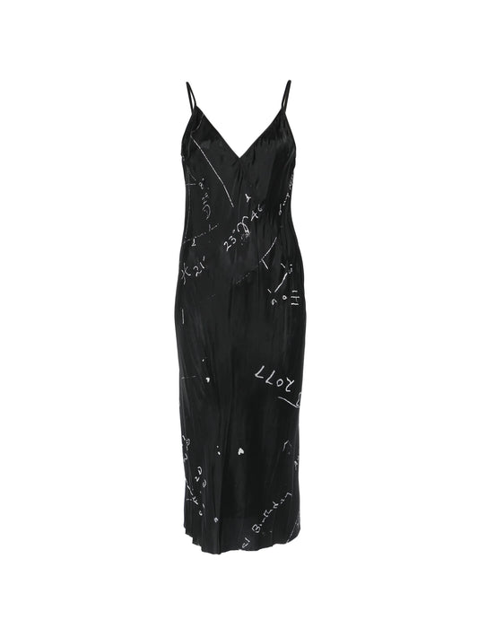 printed slip midi dress