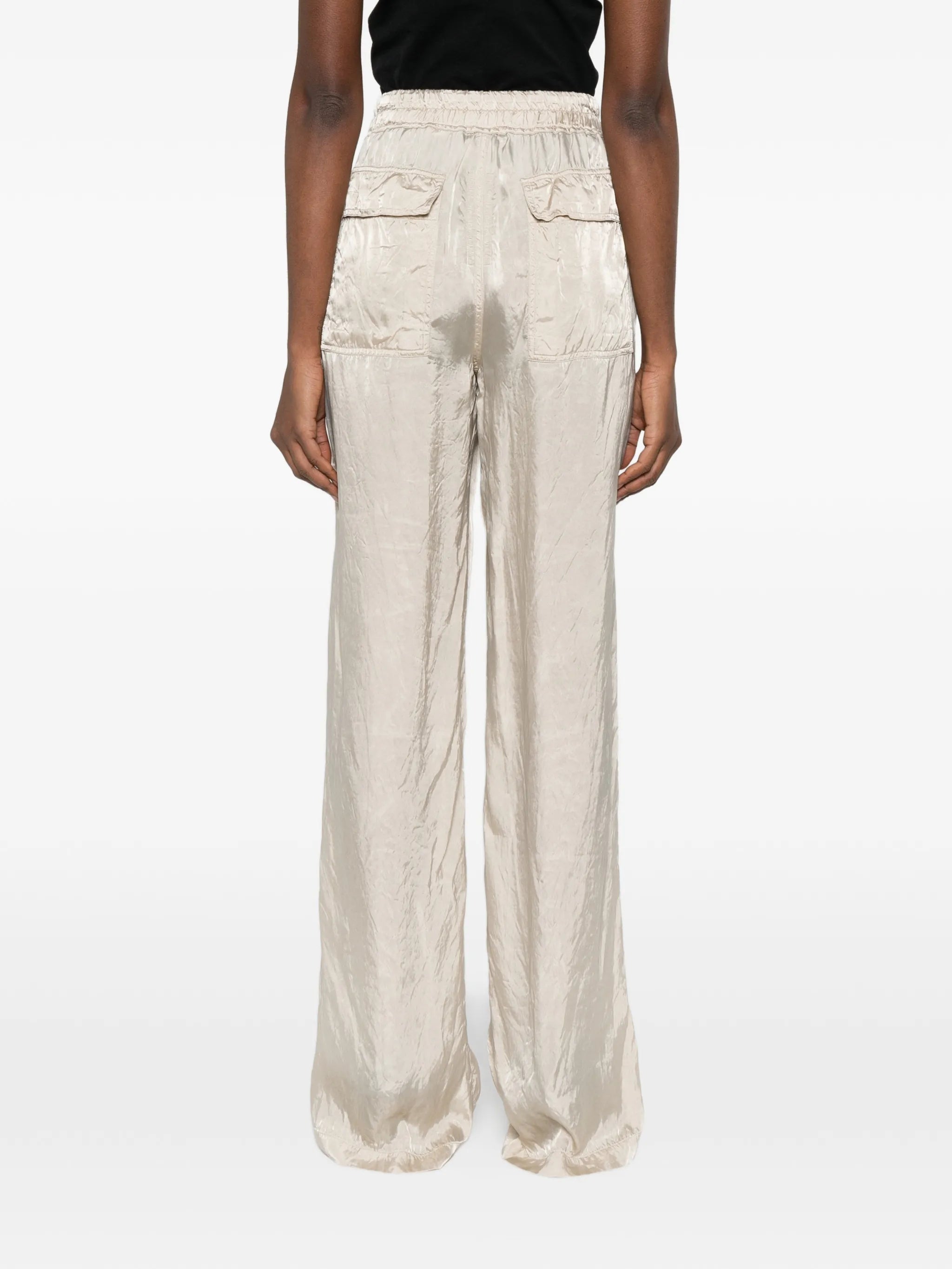drawstring wide leg trousers