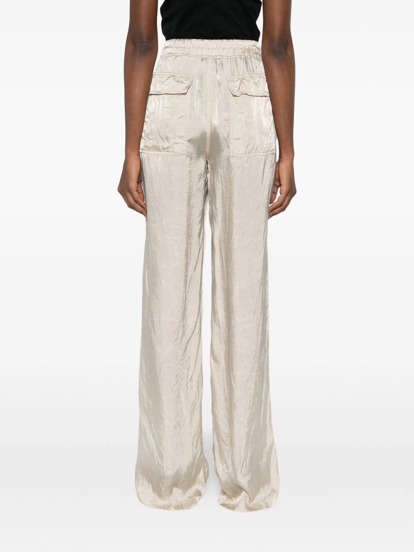 drawstring wide leg trousers