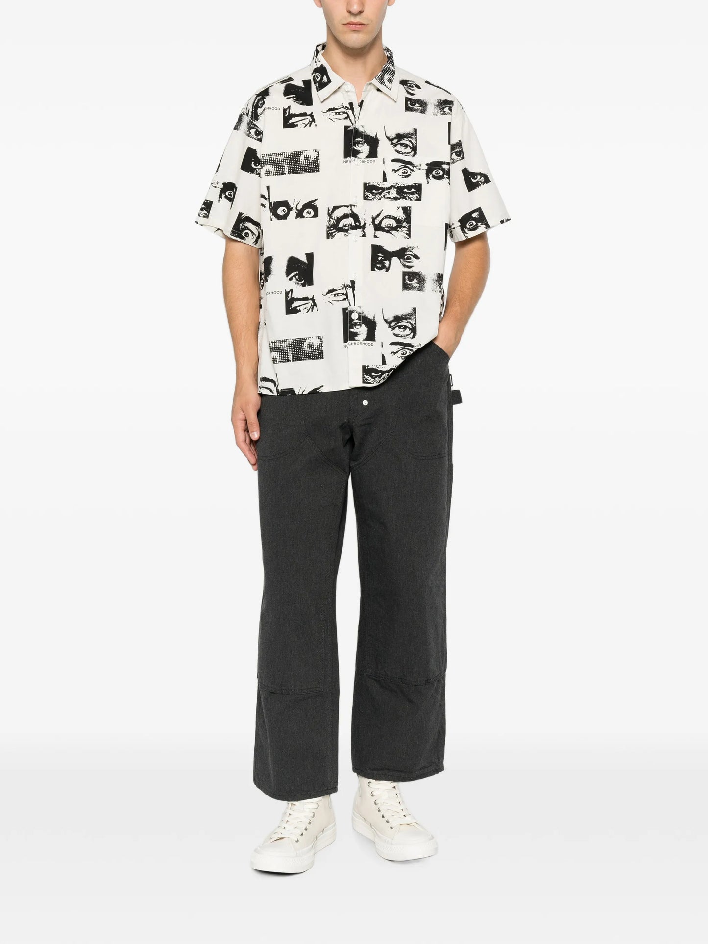 eye-print short-sleeve shirt