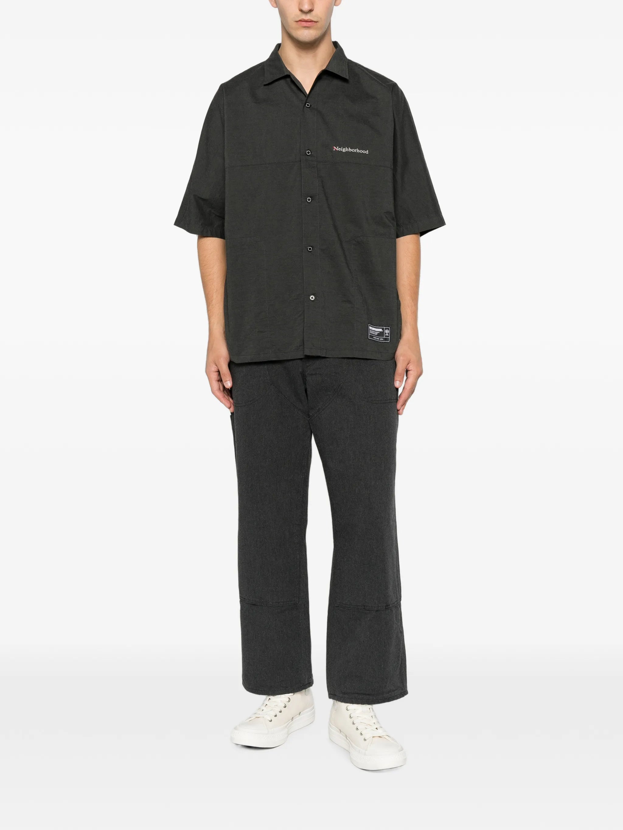 double-knee straight-leg jeans