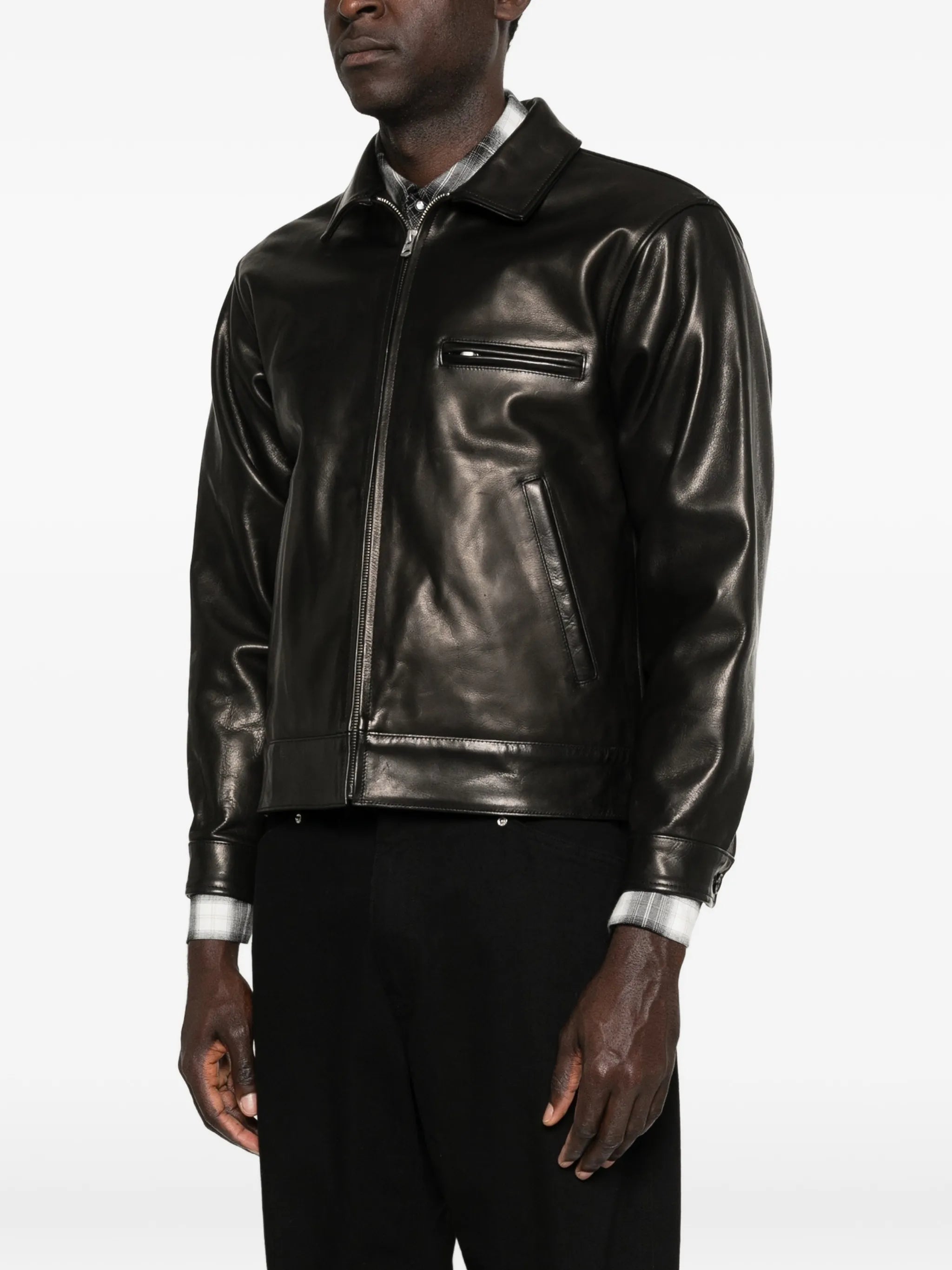 leather sports jacket