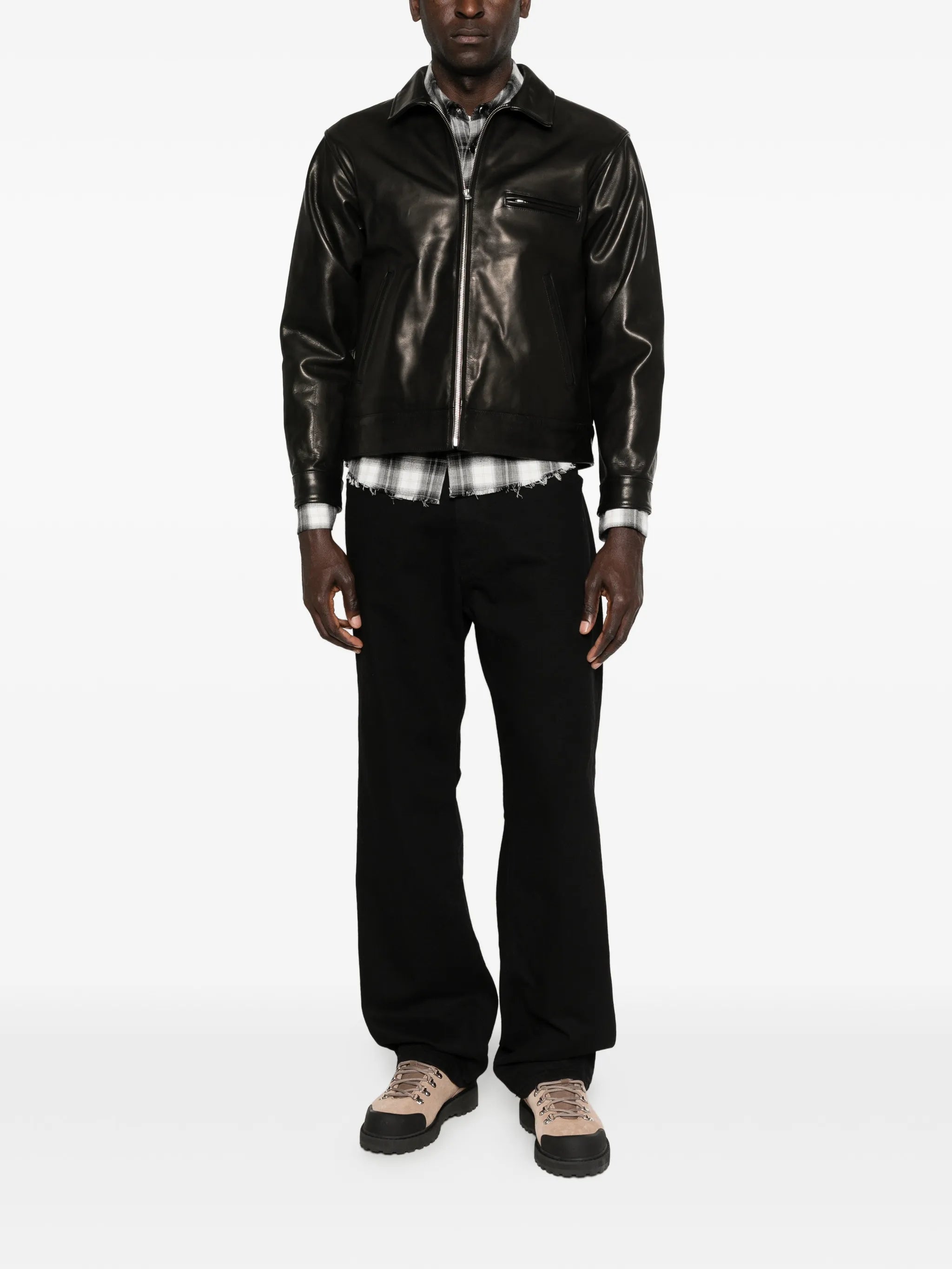 leather sports jacket