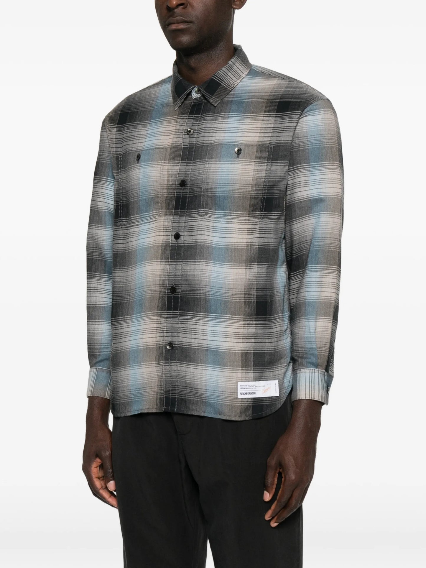 check-pattern long-sleeve shirt