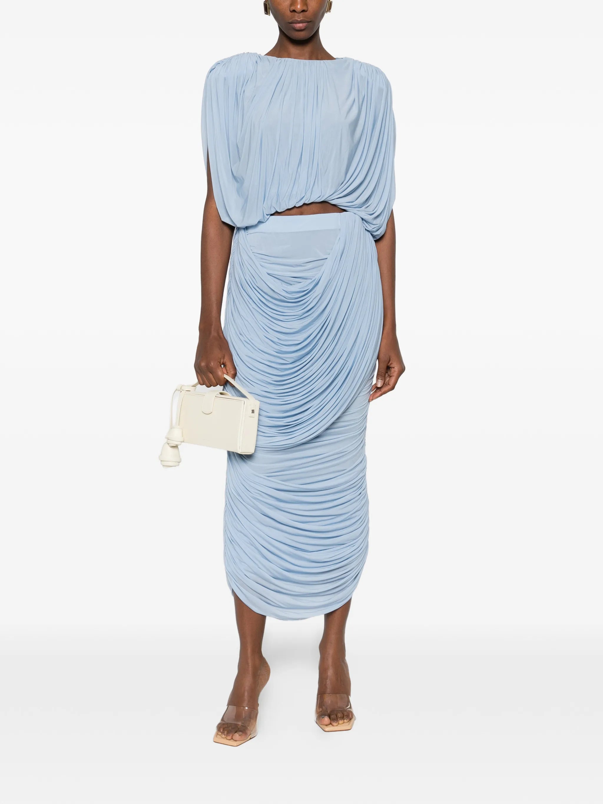 draped midi skirt