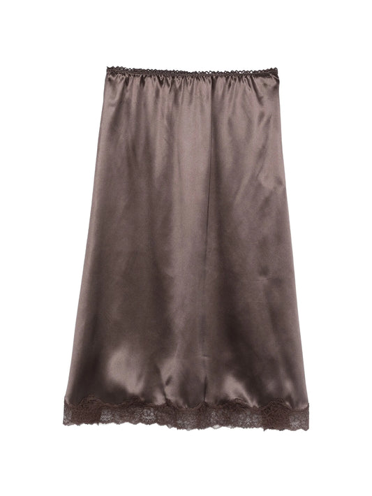lace-trim midi skirt