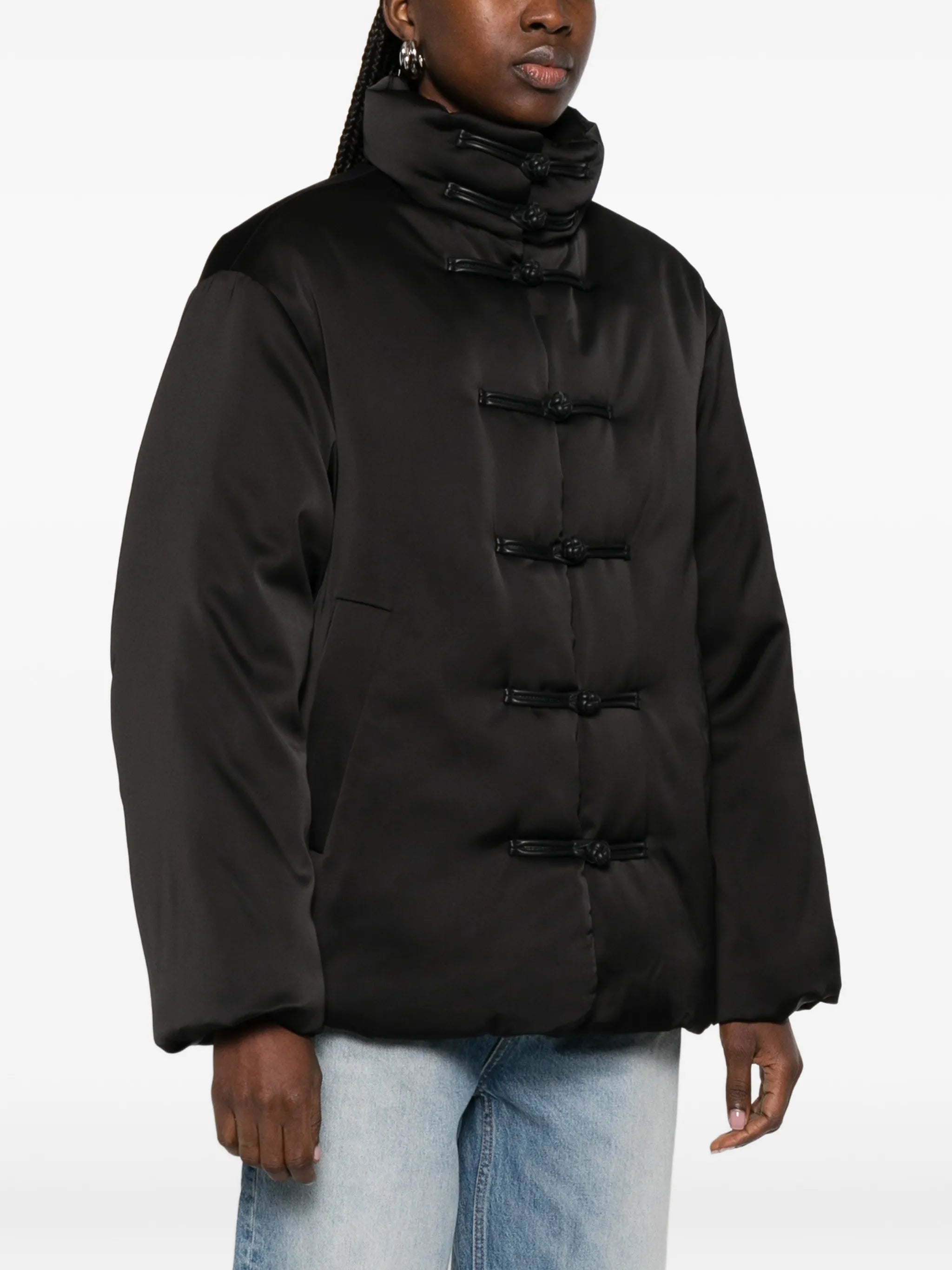 satin-effect puffer jacket