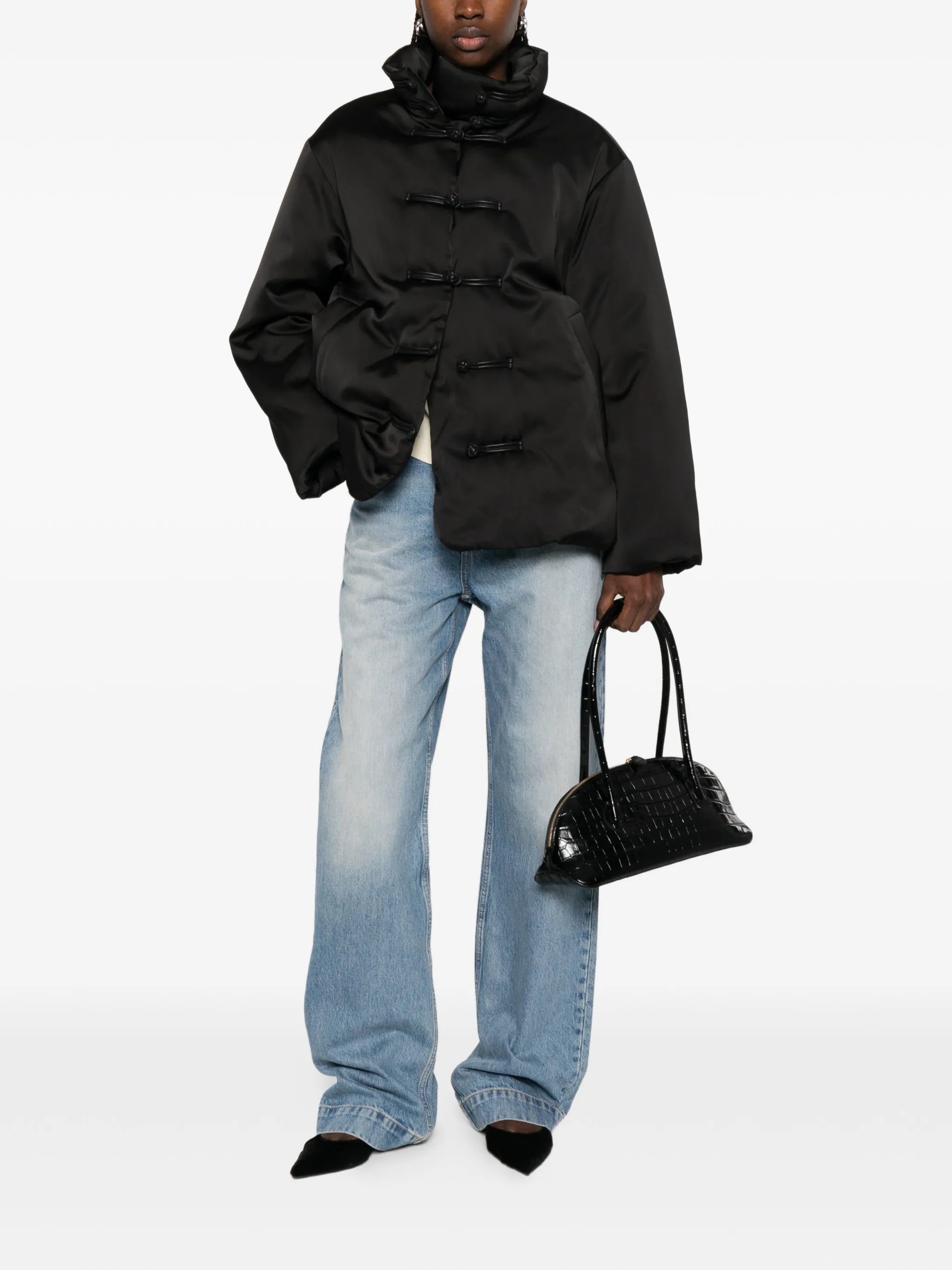 satin-effect puffer jacket