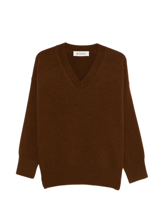 V-neck knitted sweater