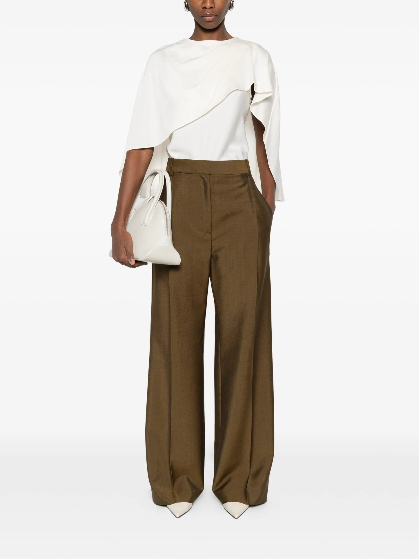 mid-waist tailored trousers