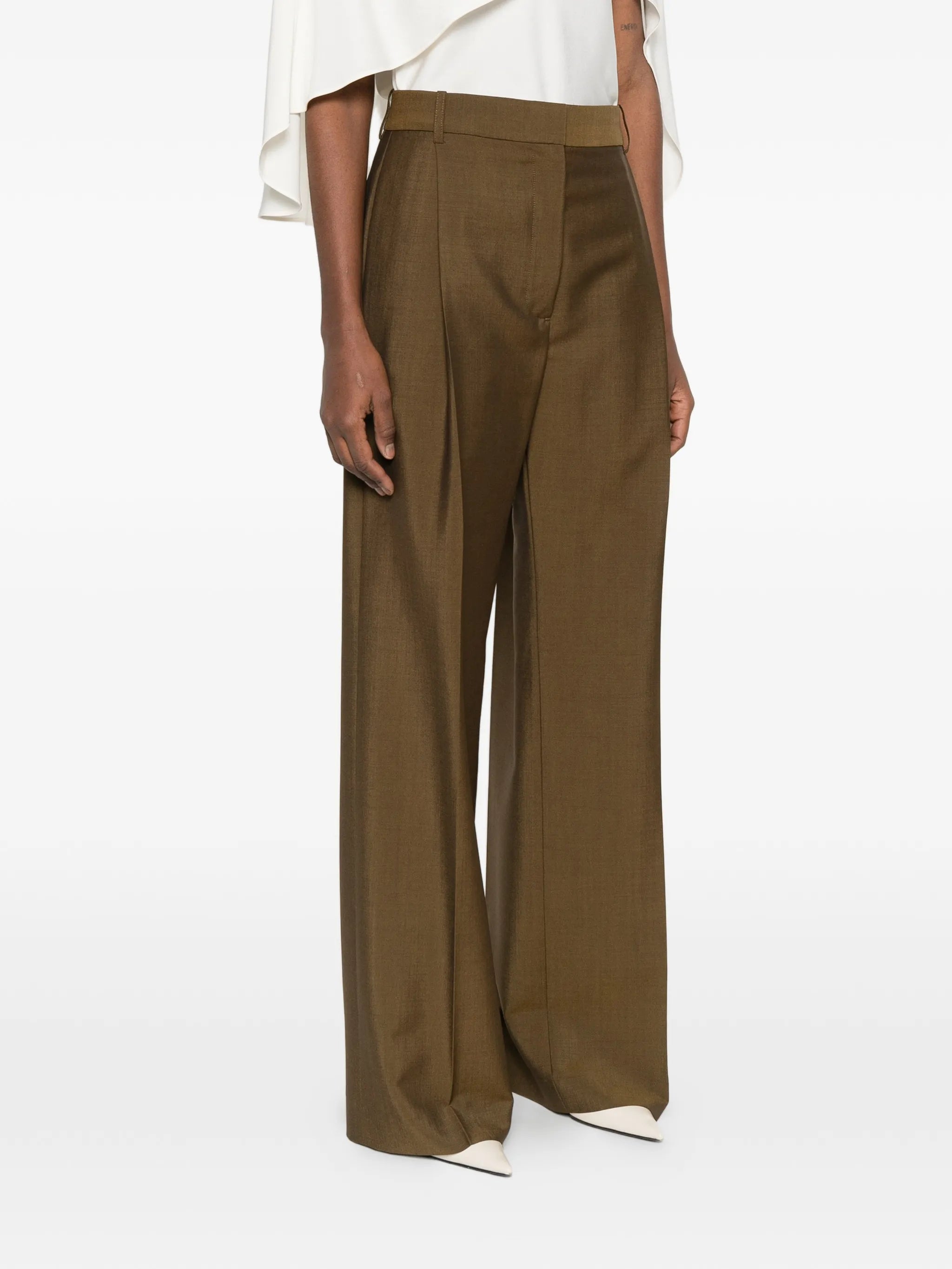 mid-waist tailored trousers