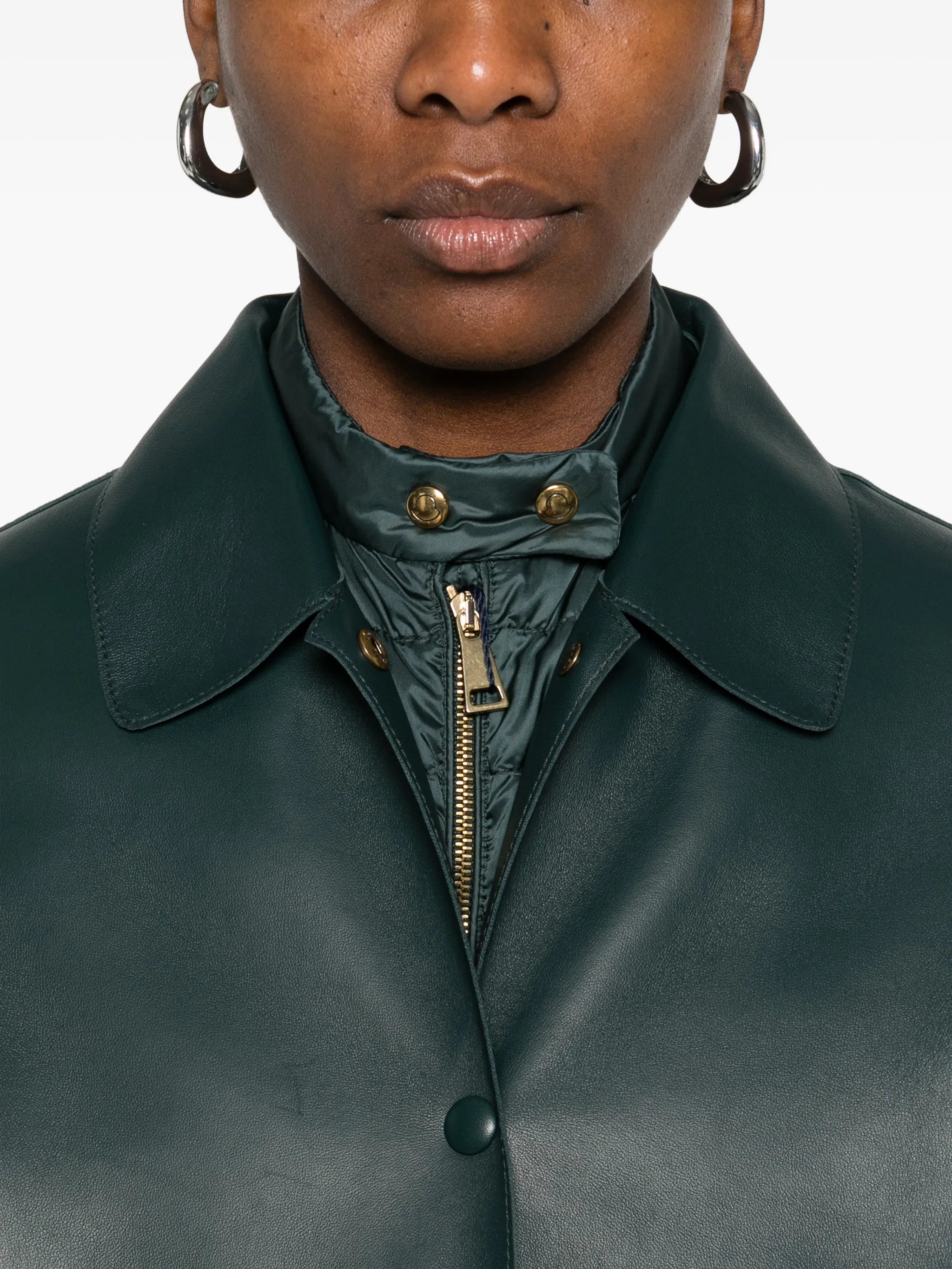 Haricot 3-in-1 leather shirt jacket