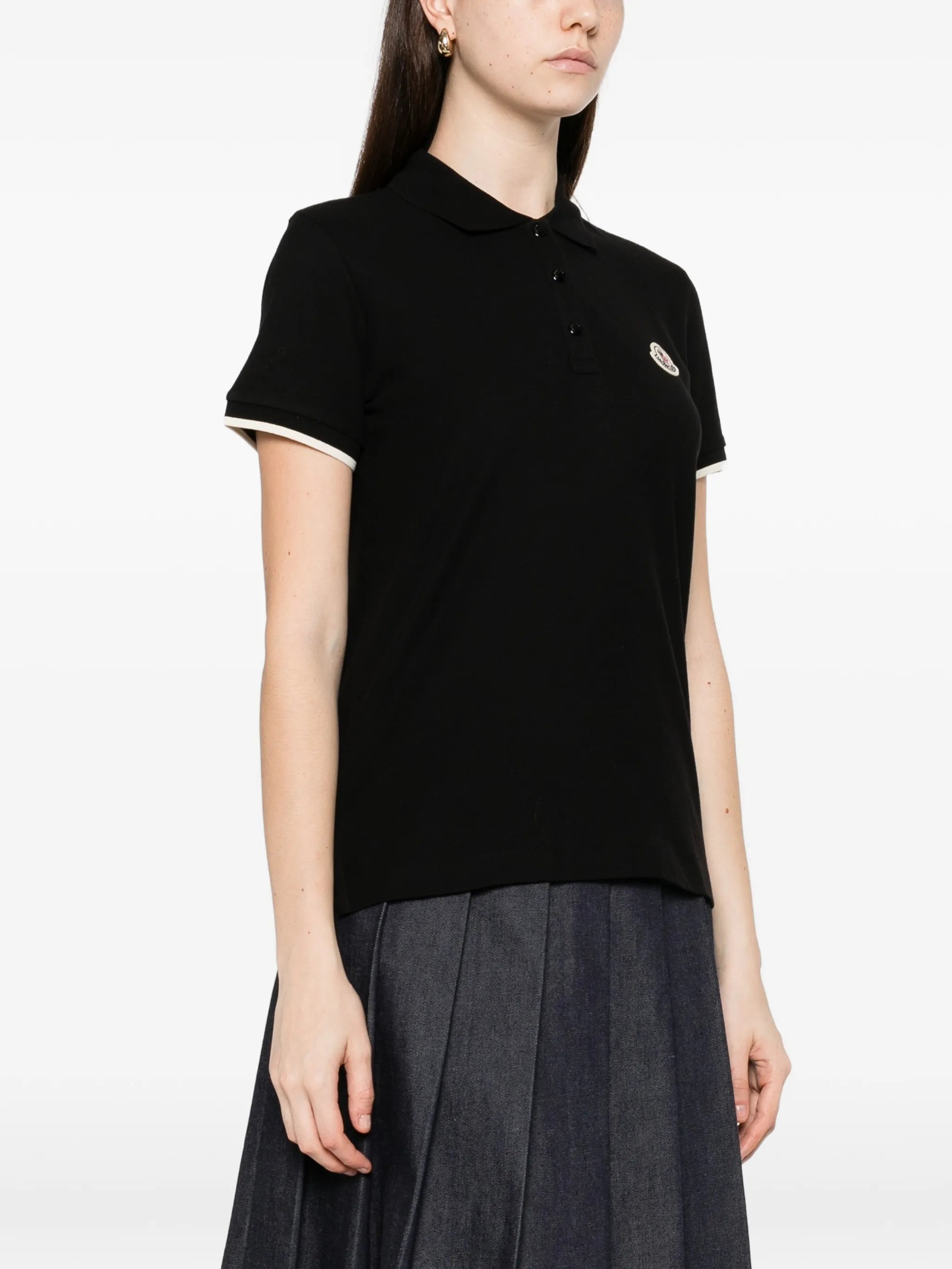 logo-patch polo shirt