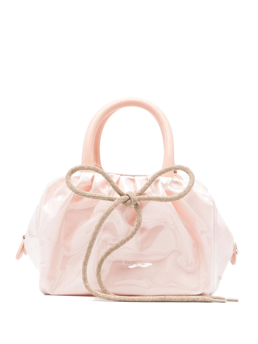 mini gathered bow tote bag