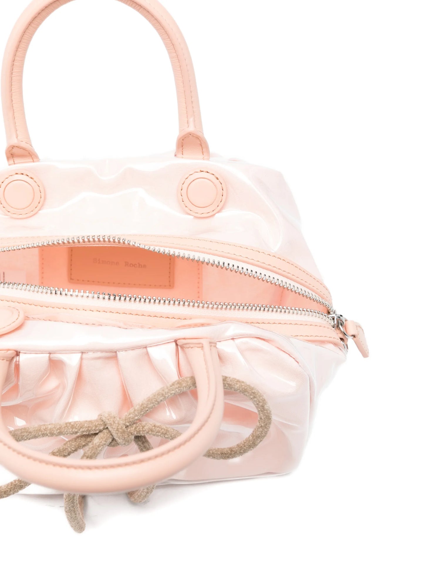 mini gathered bow tote bag