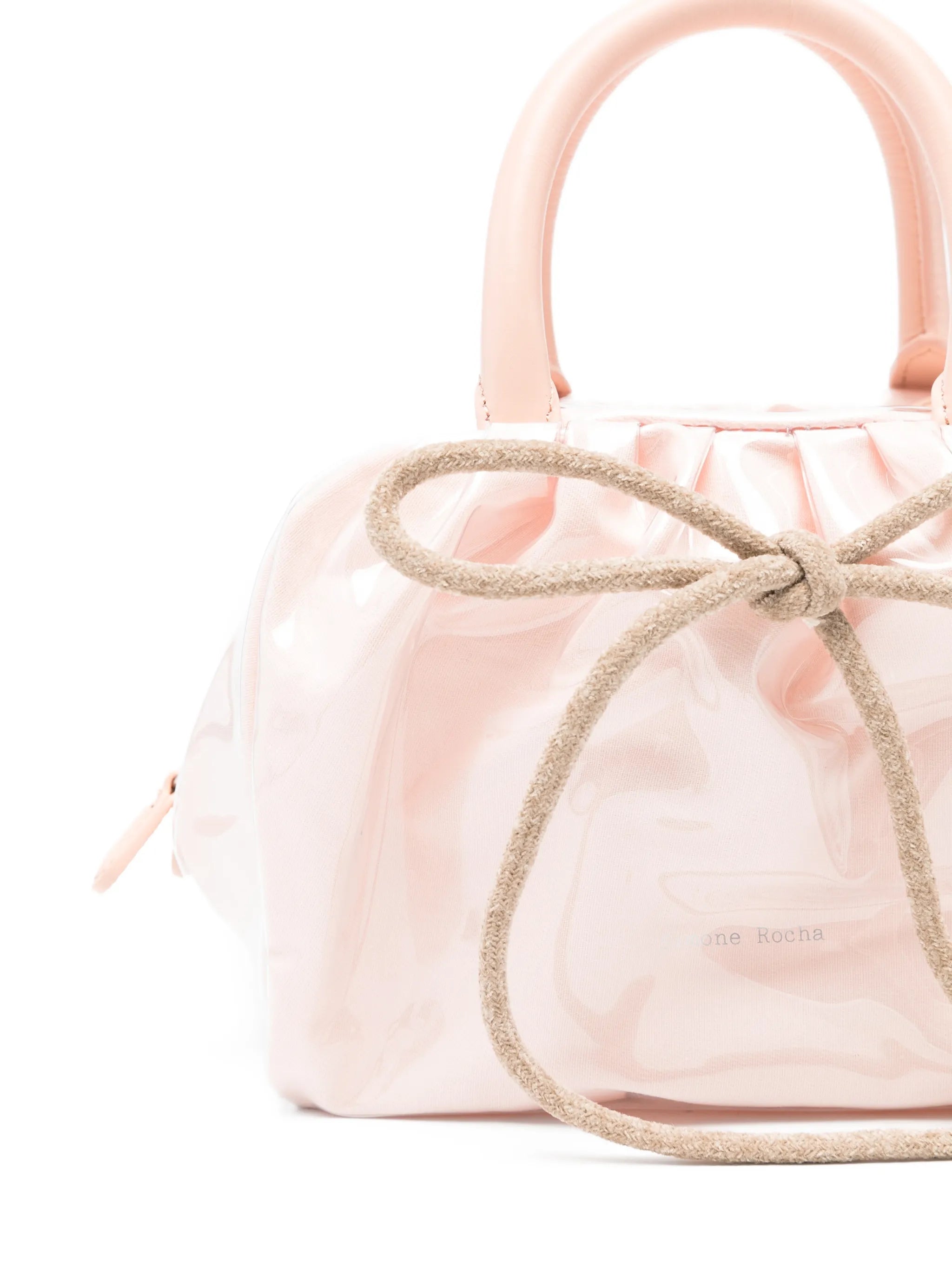 mini gathered bow tote bag