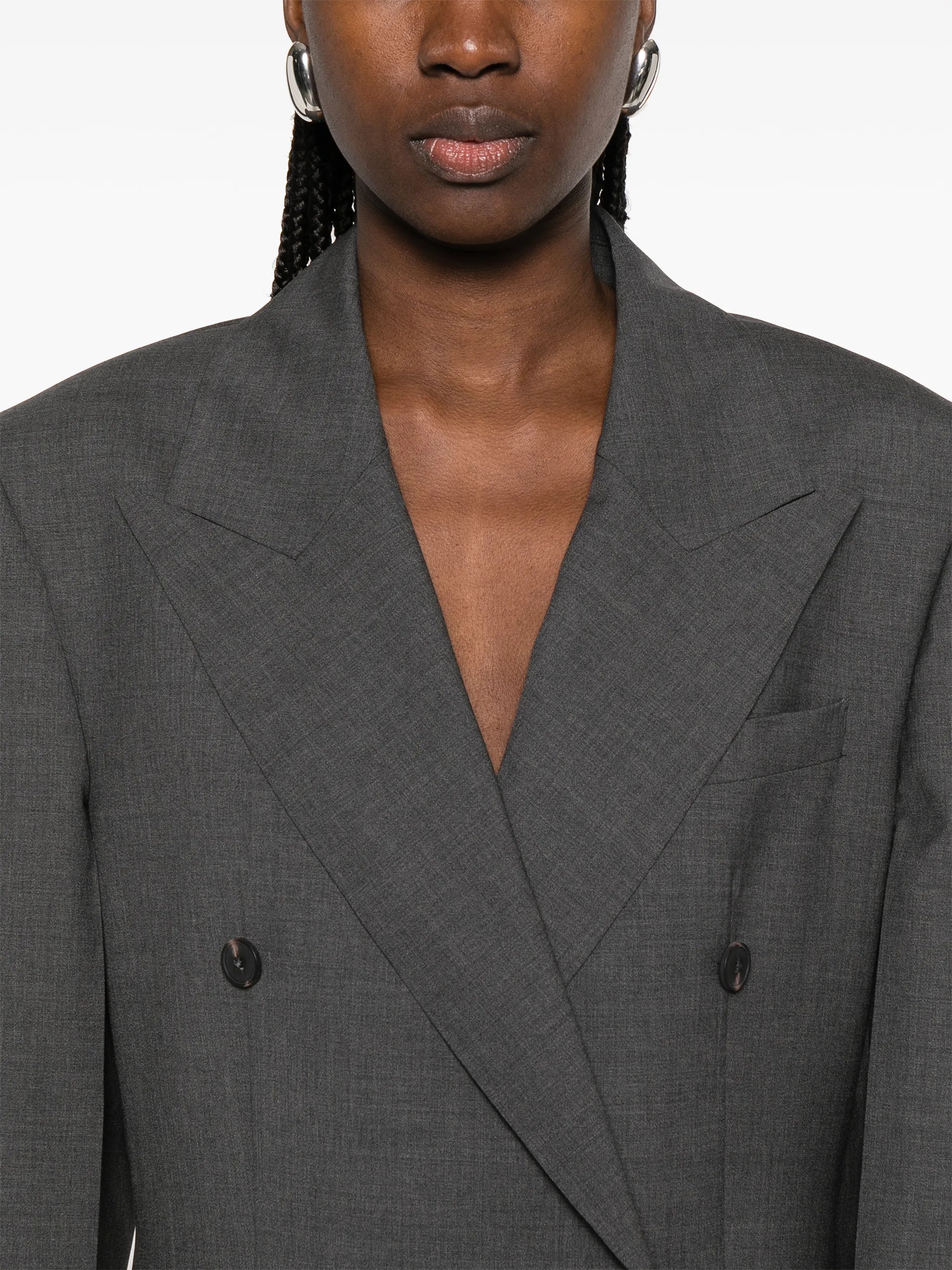 double-breasted blazer coat