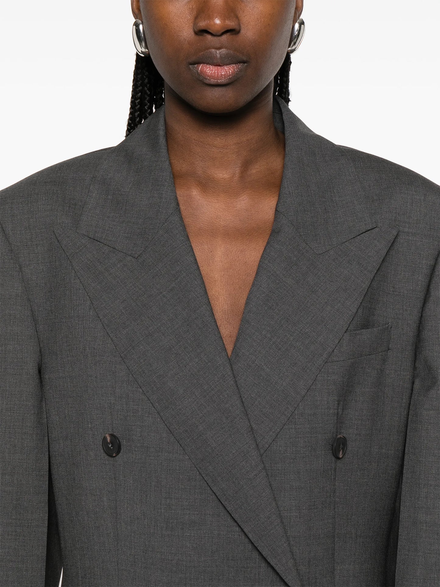 double-breasted blazer coat