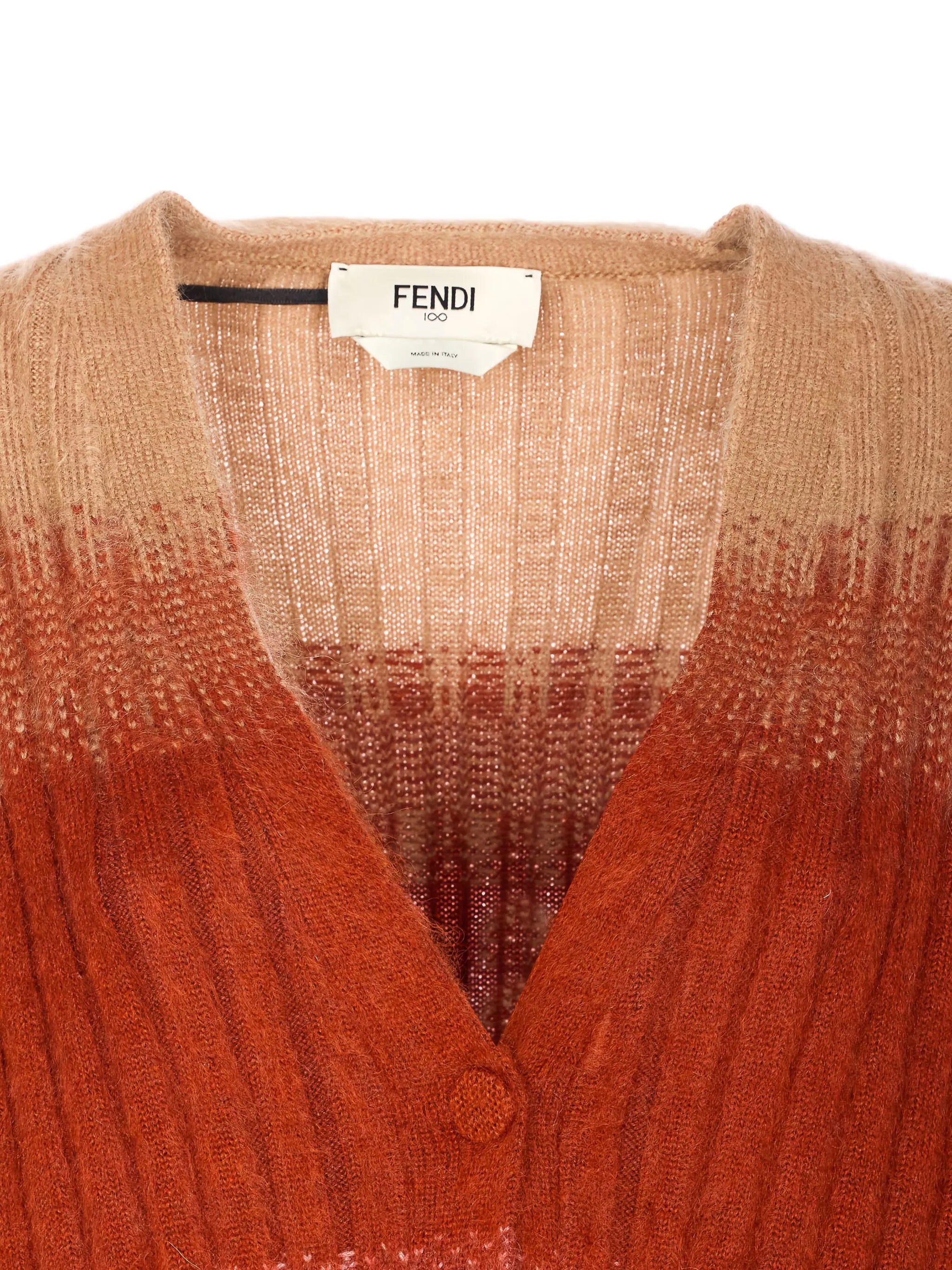 gradient-effect ribbed cardigan