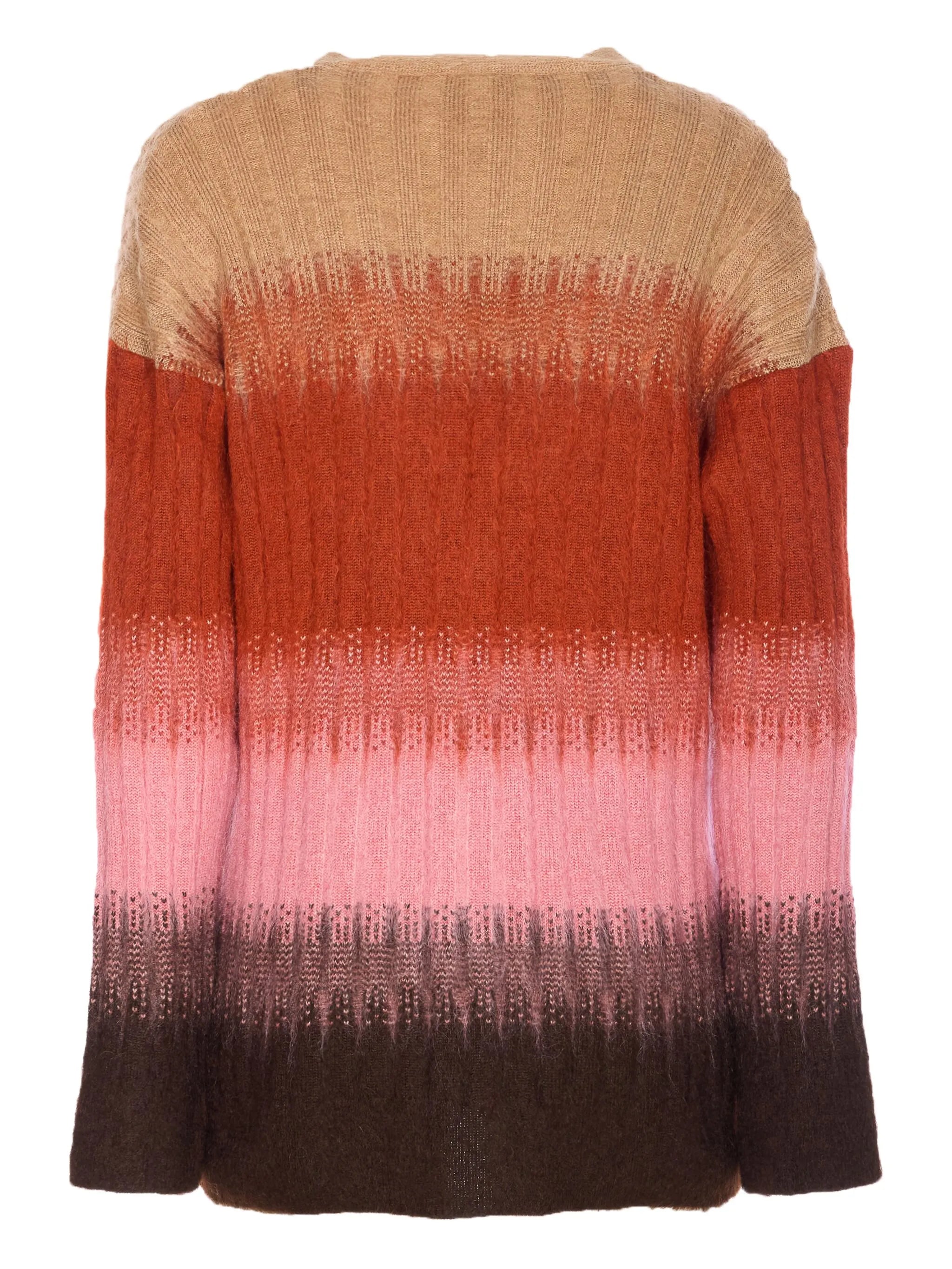 gradient-effect ribbed cardigan