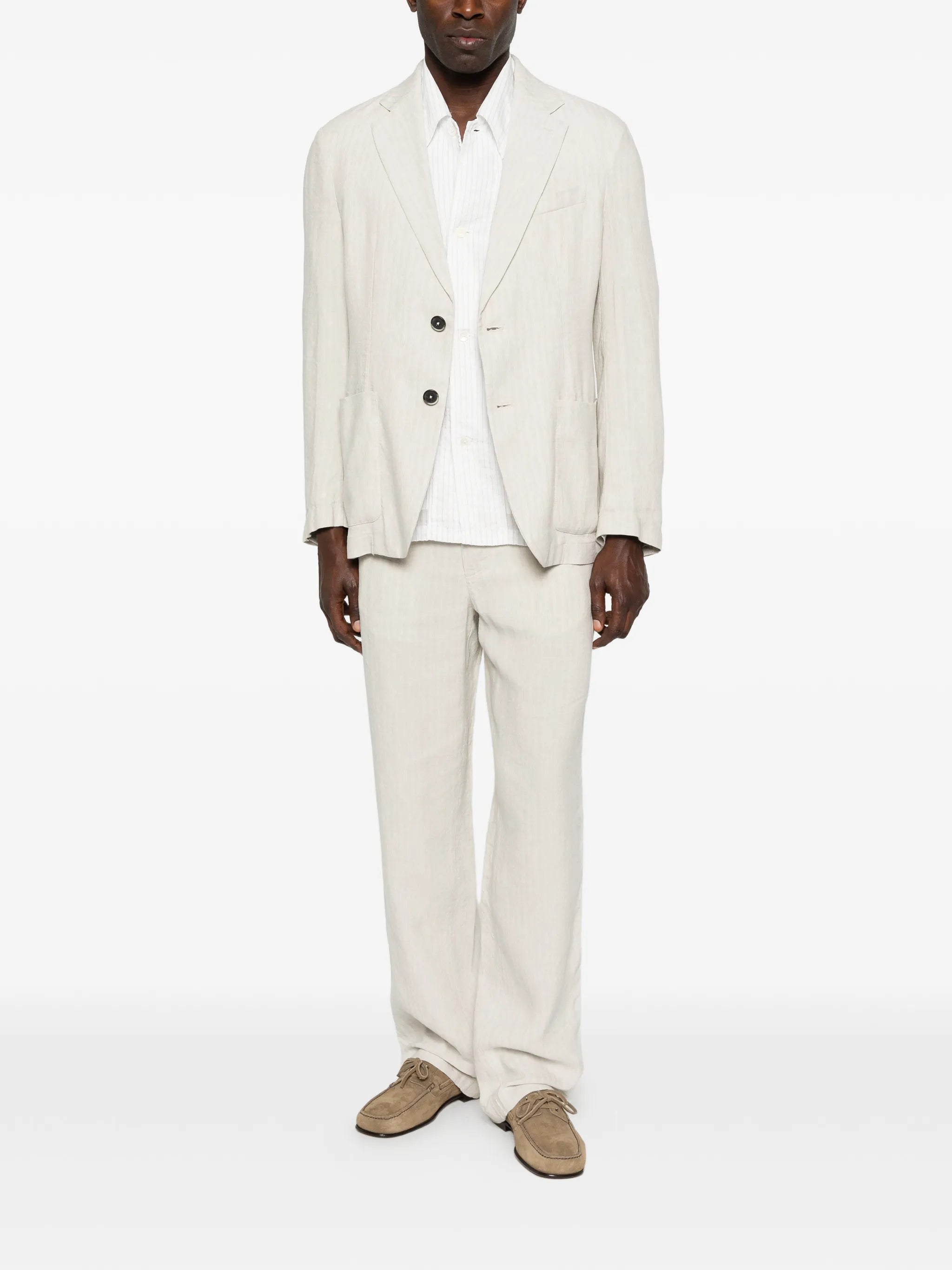 herringbone single-breasted blazer