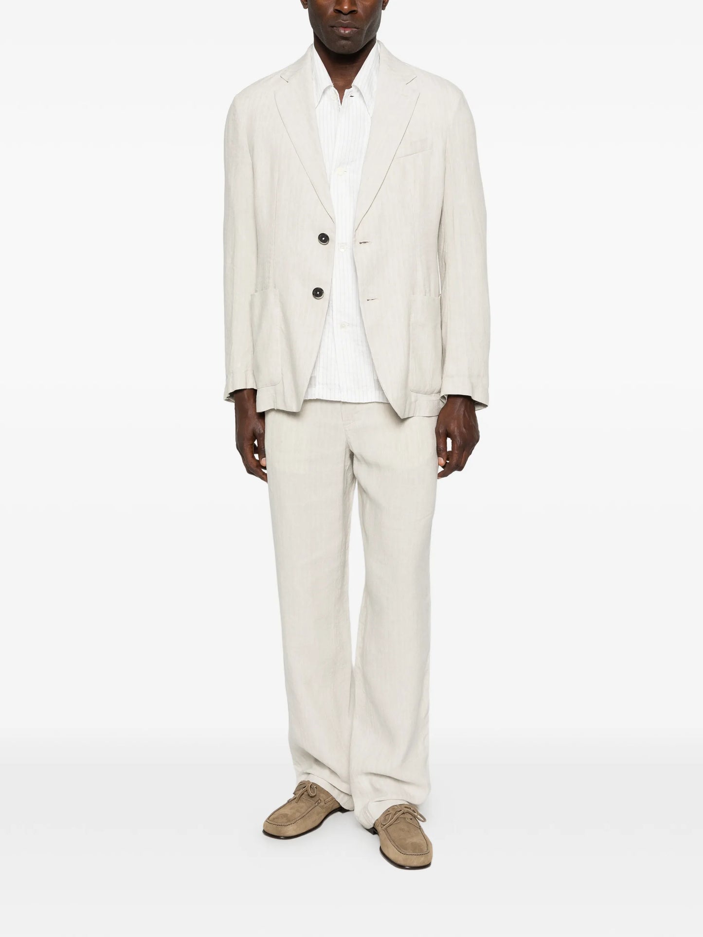 herringbone single-breasted blazer