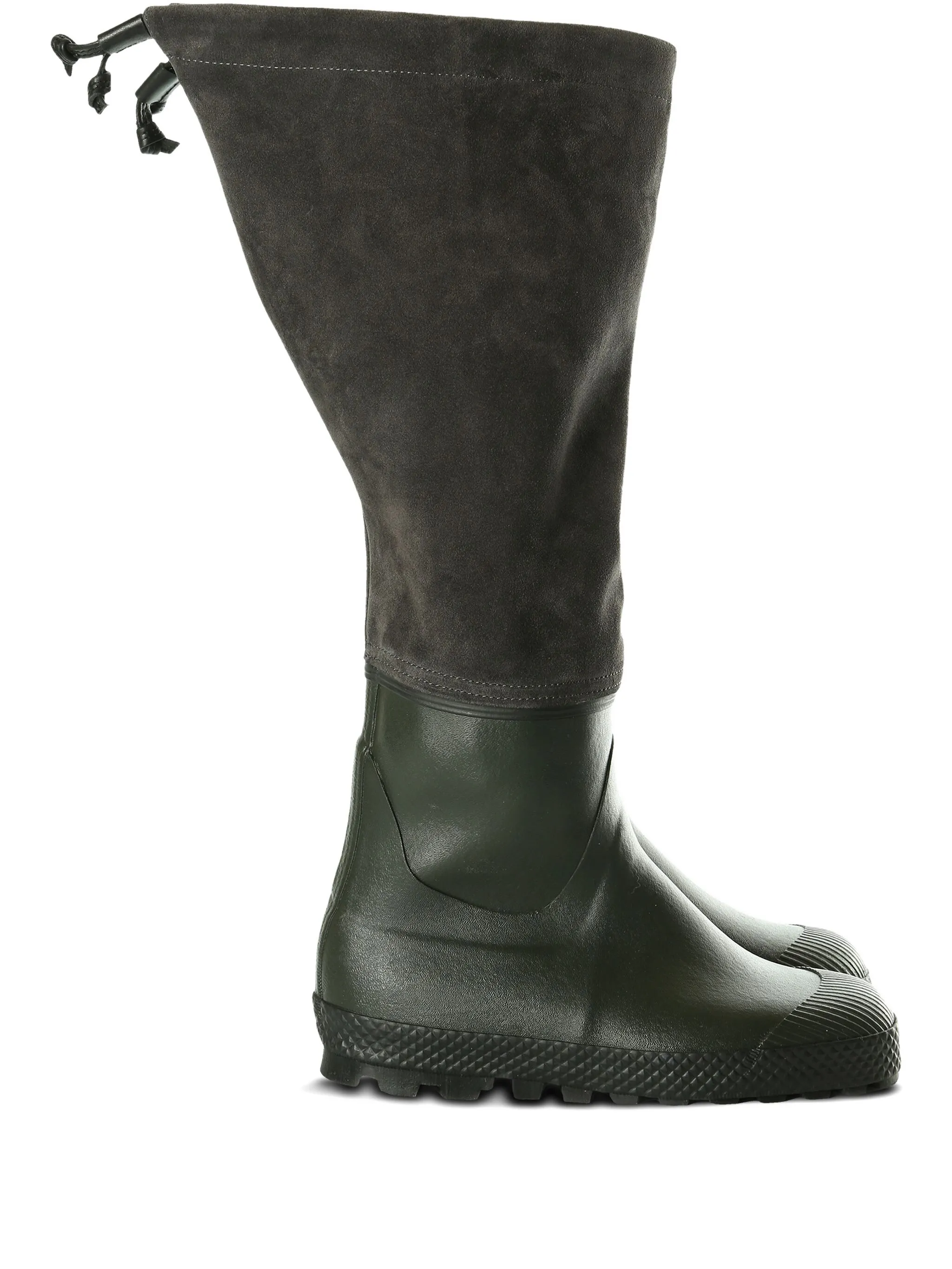 panelled velour rain boots
