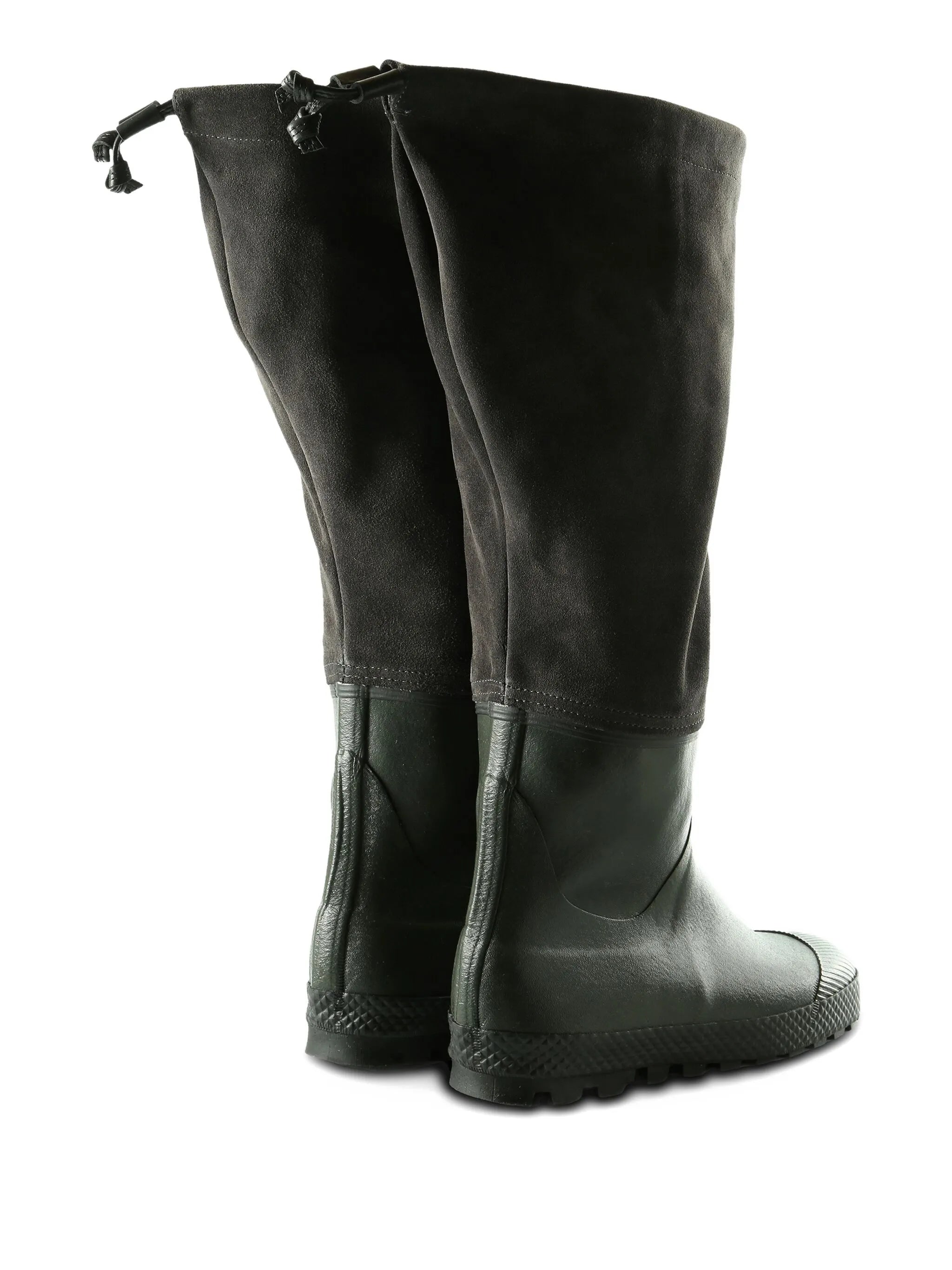 panelled velour rain boots