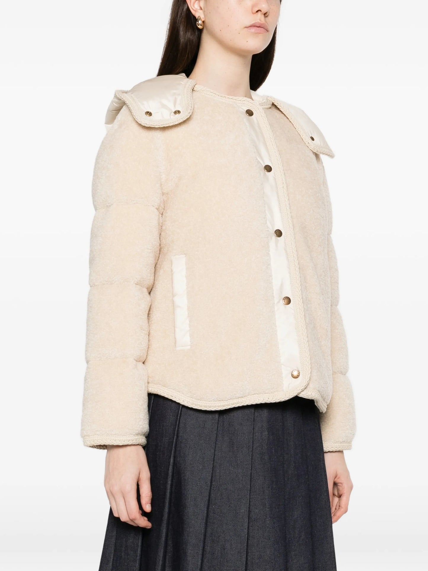 button hooded parka