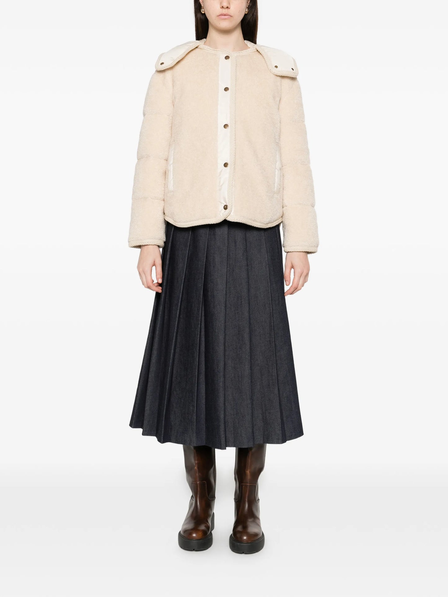 button hooded parka
