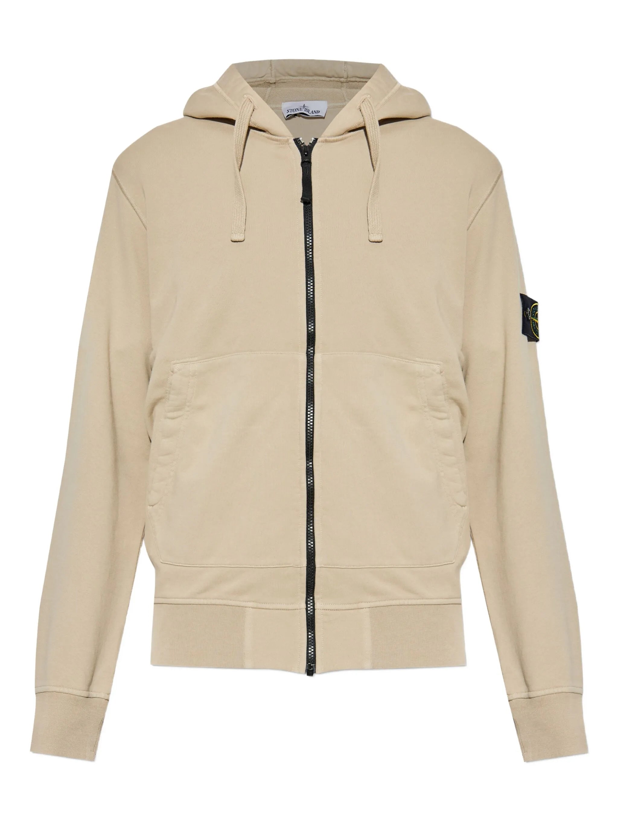 logo-patch zip-up hoodie
