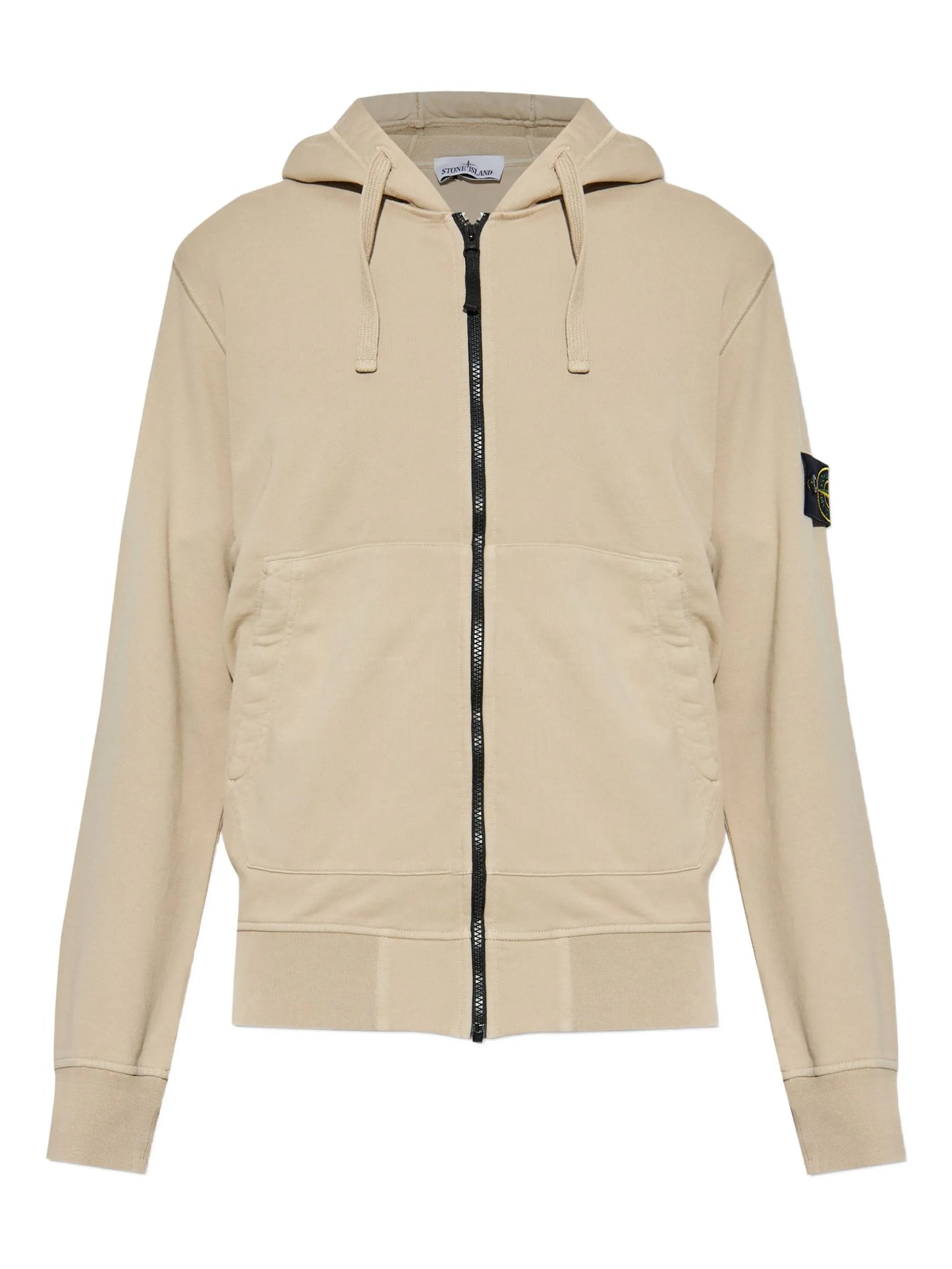 logo-patch zip-up hoodie
