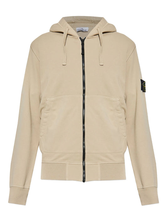 logo-patch zip-up hoodie