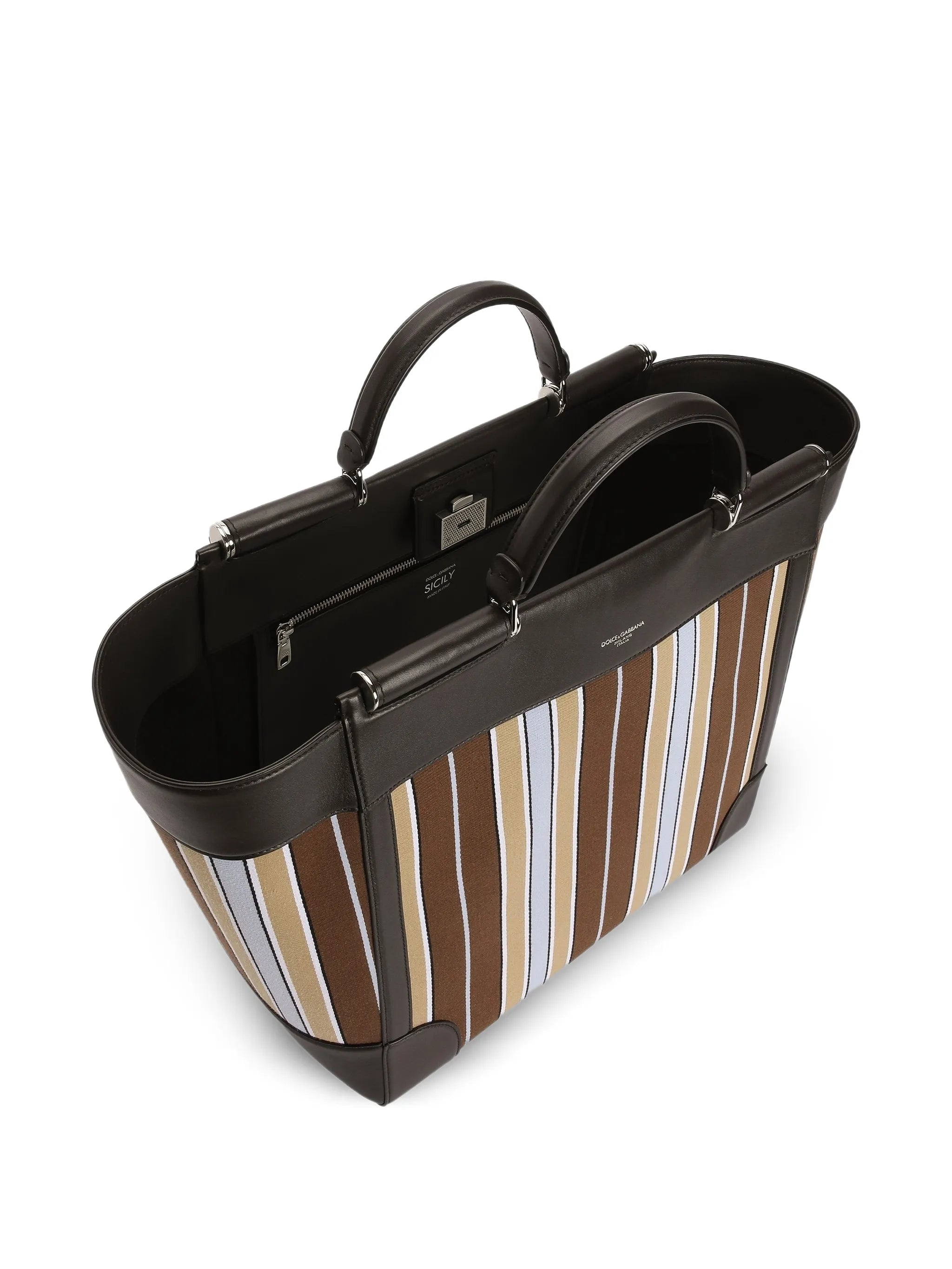 Sicily jacquard fabric tote bag