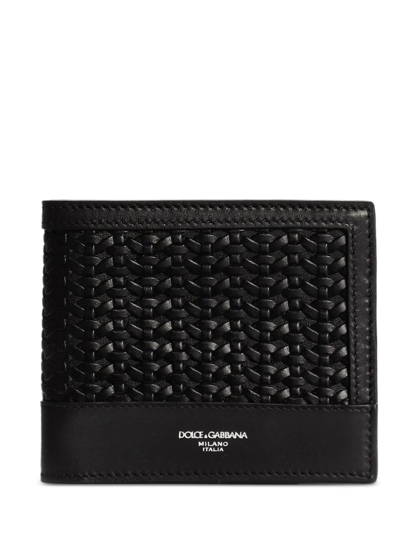 Woven plongé calfskin wallet