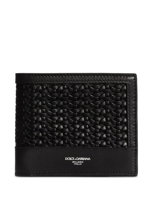Woven plongé calfskin wallet
